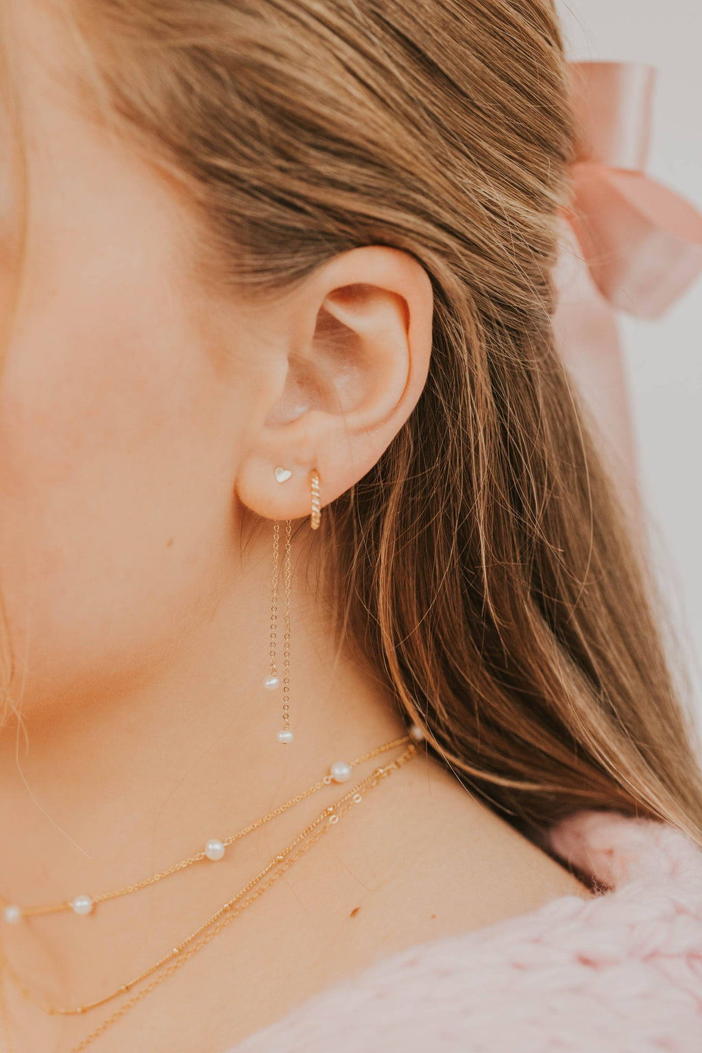 Tiny Heart Studs | 14kt Gold Fill + Sterling Silver