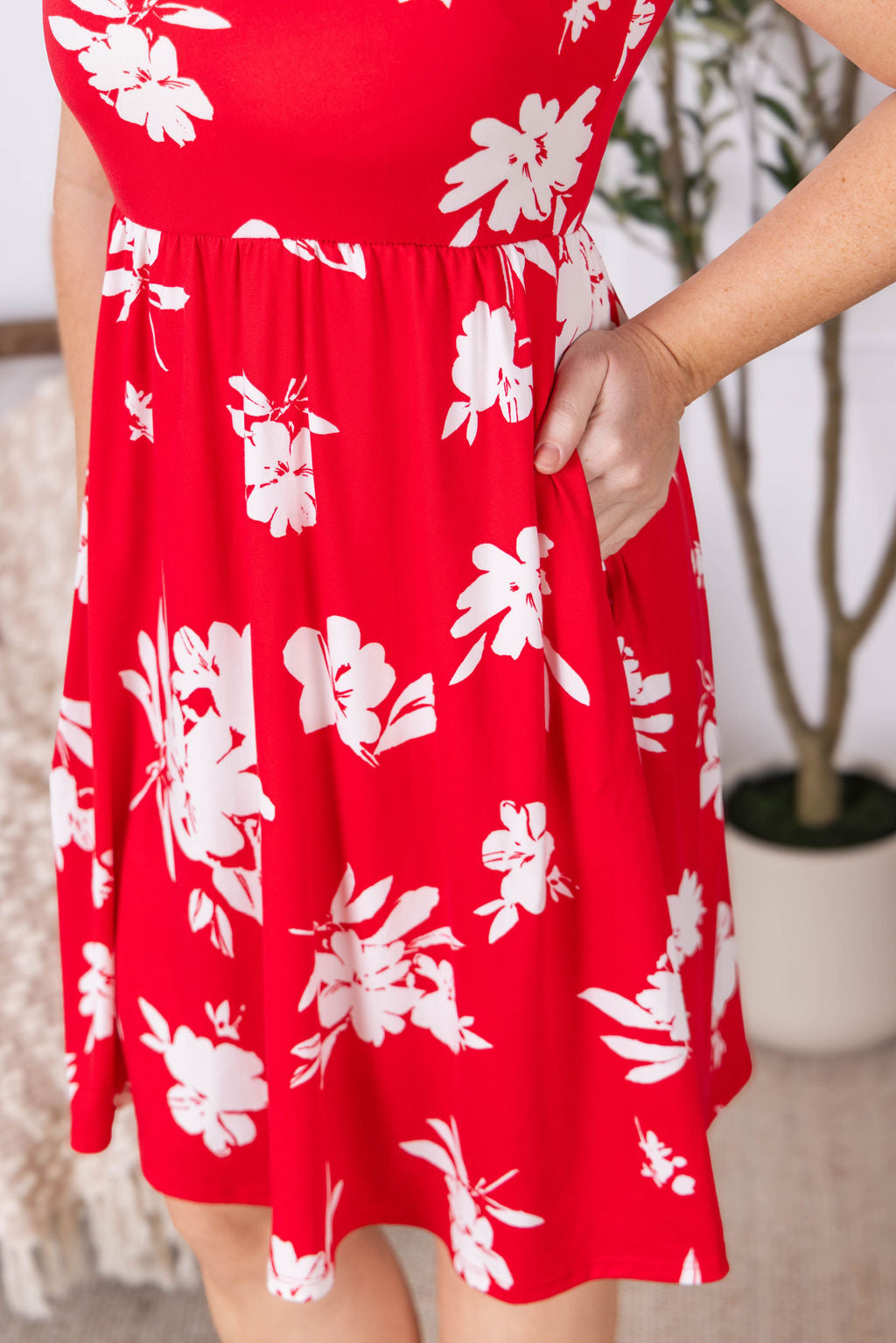 Kelsey Tank Dress - Red Floral