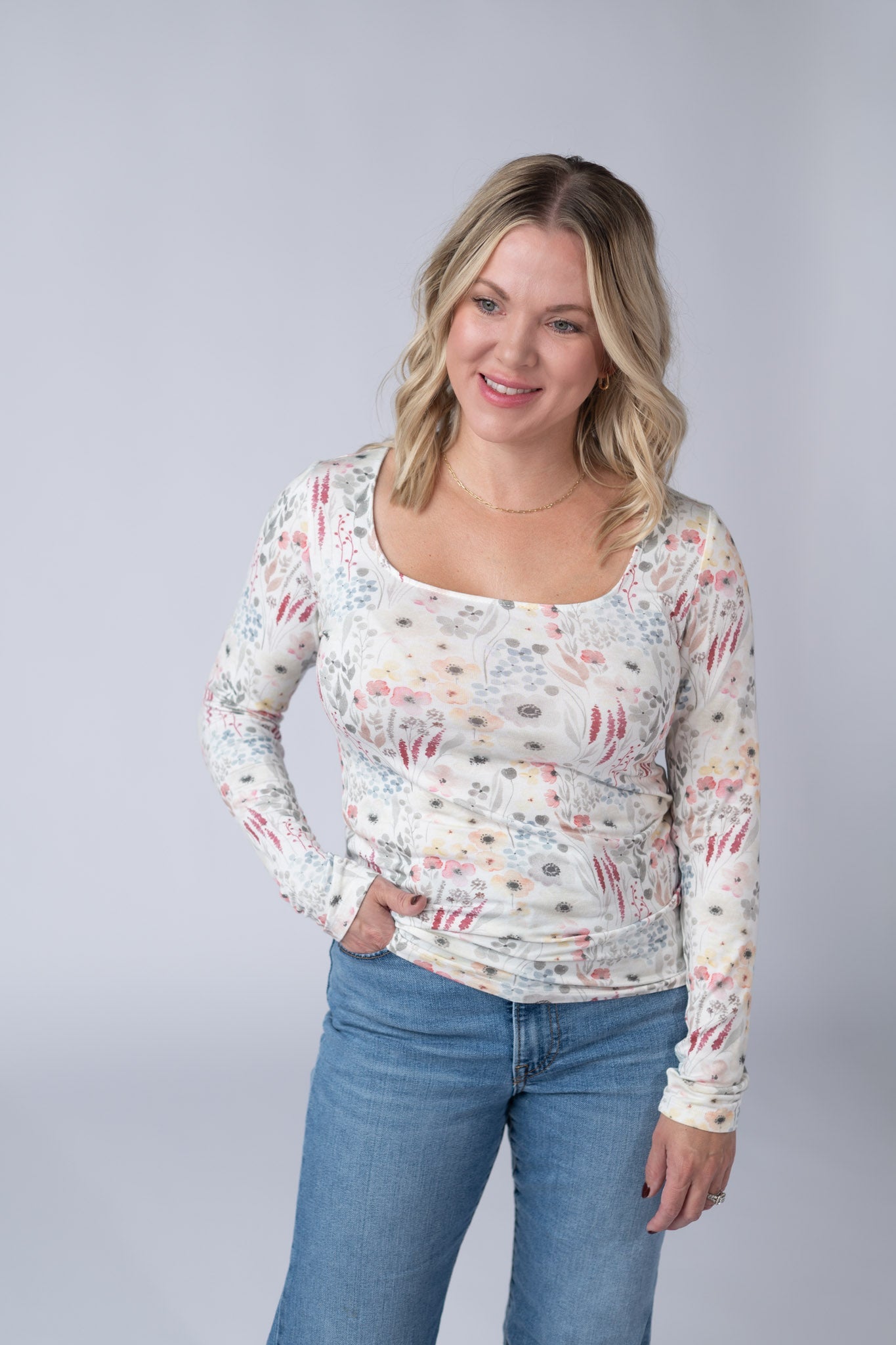 Alyssa Long Sleeve Top - Wildflower Gardens