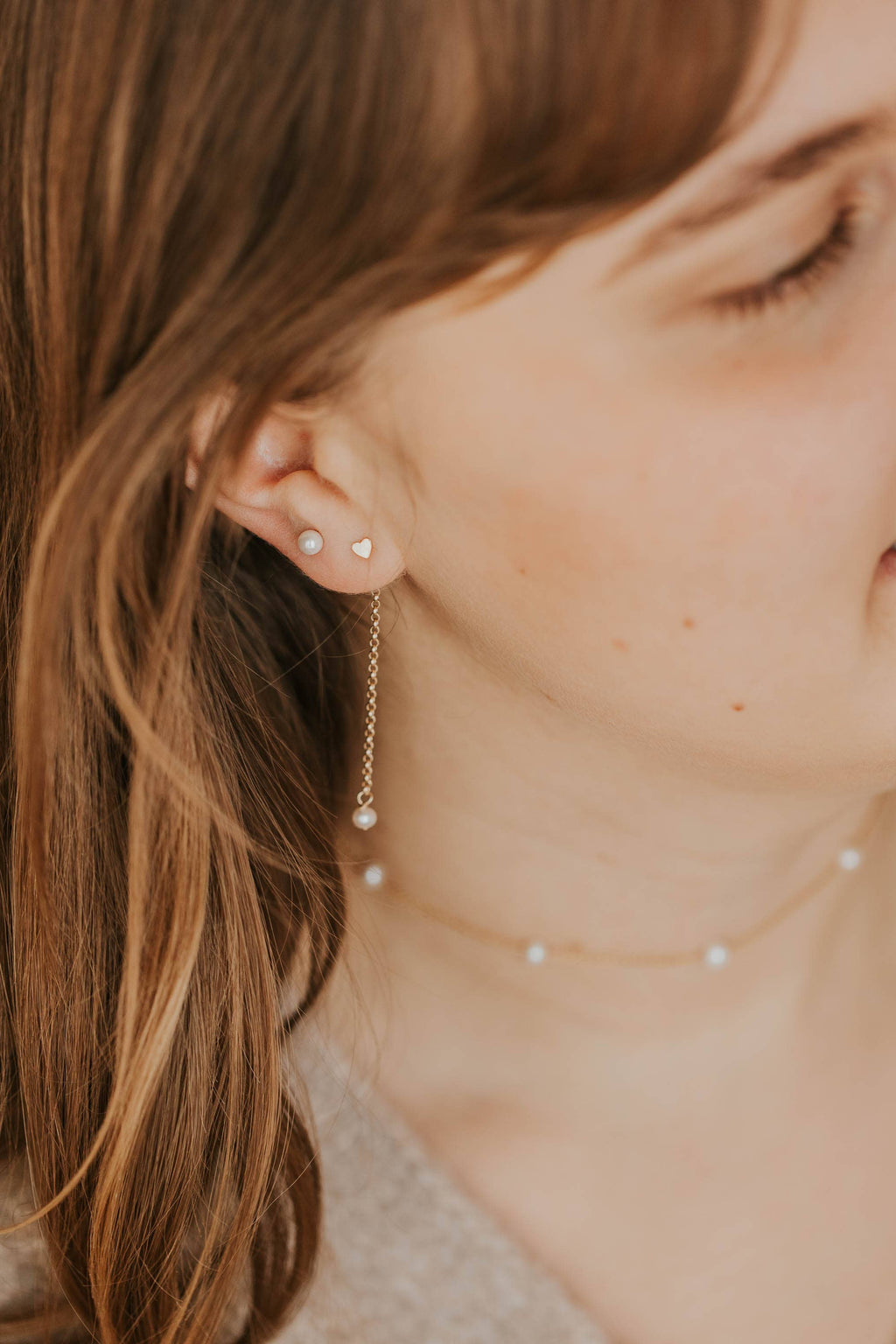 Tiny Heart Studs | 14kt Gold Fill + Sterling Silver