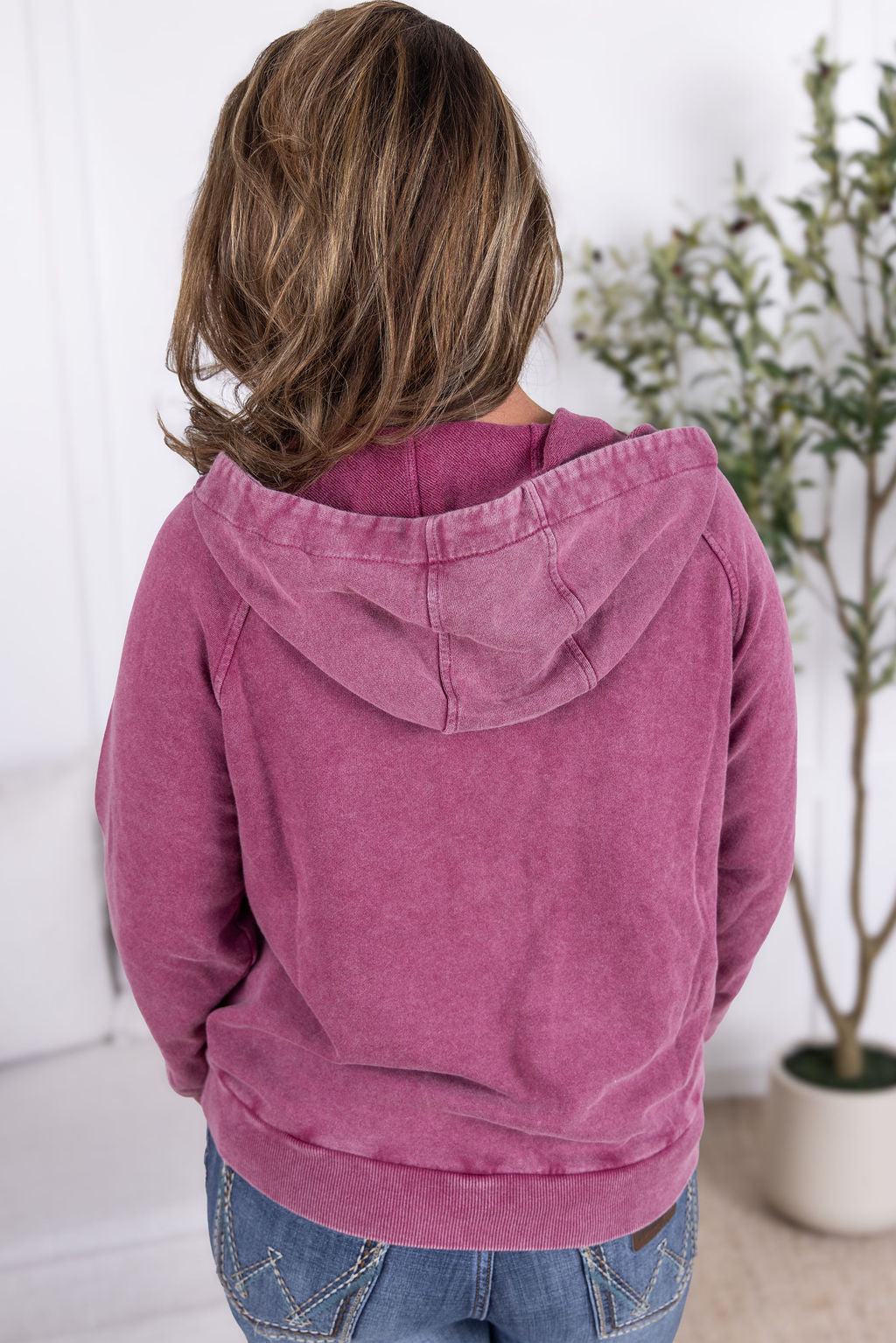 Ryker Vintage Wash Hoodie- Berry