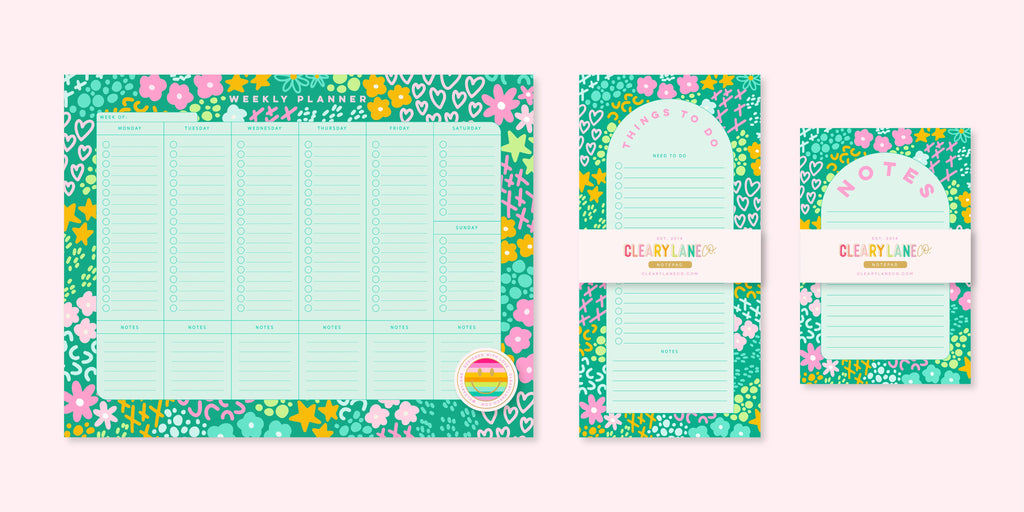 Notepad | 4"x6" | Emerald Rainbow Garden