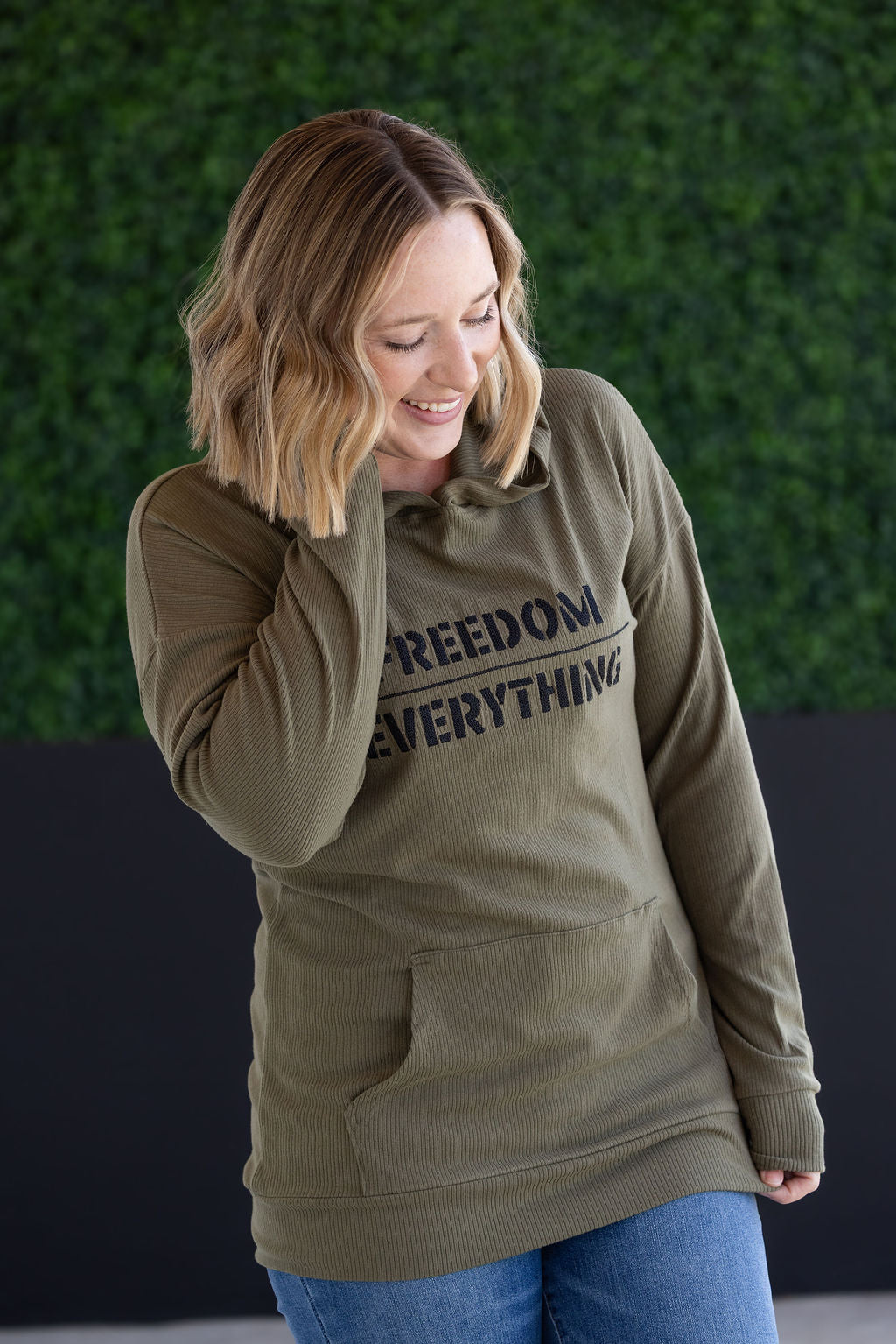 Corrine Embroidered Hoodie - Freedom Over Everything