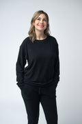 Corrine Ribbed Pullover Top - Black