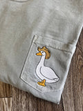 Cowboy Goose Embroidered Pocket Tee