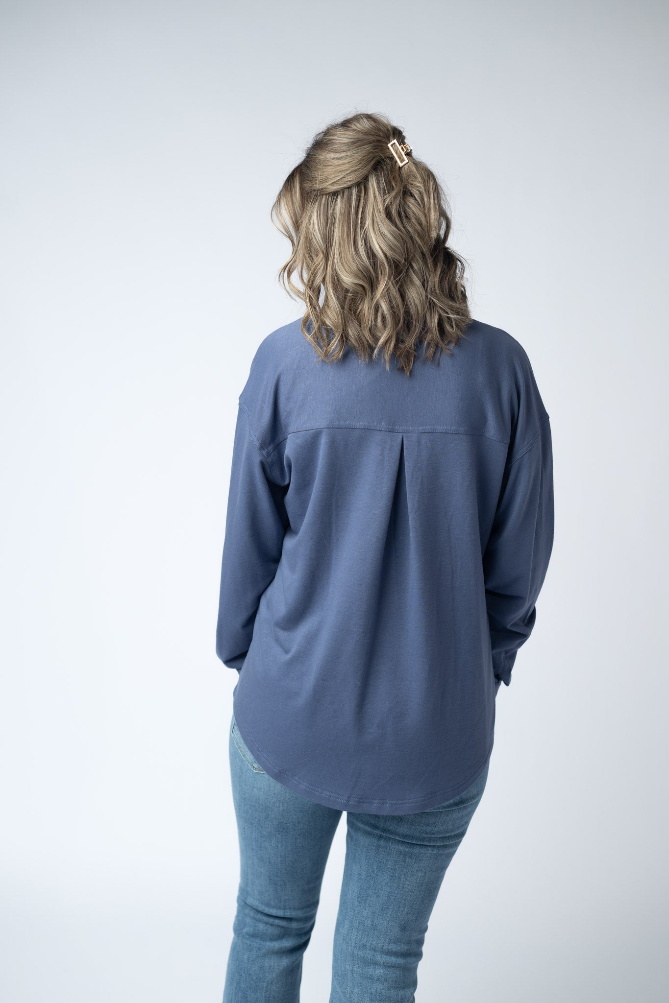 Brenna Button Down Top - Denim