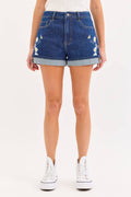 Gwen Embroidered Denim Shorts