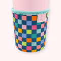 Emerald Rainbow Checkers Drink Sleeve