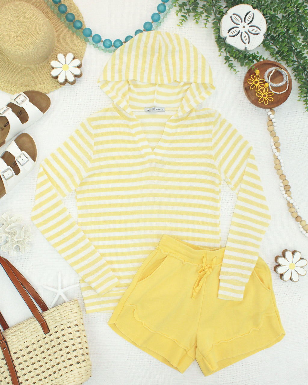 Amelia Striped Hoodie - Lemon