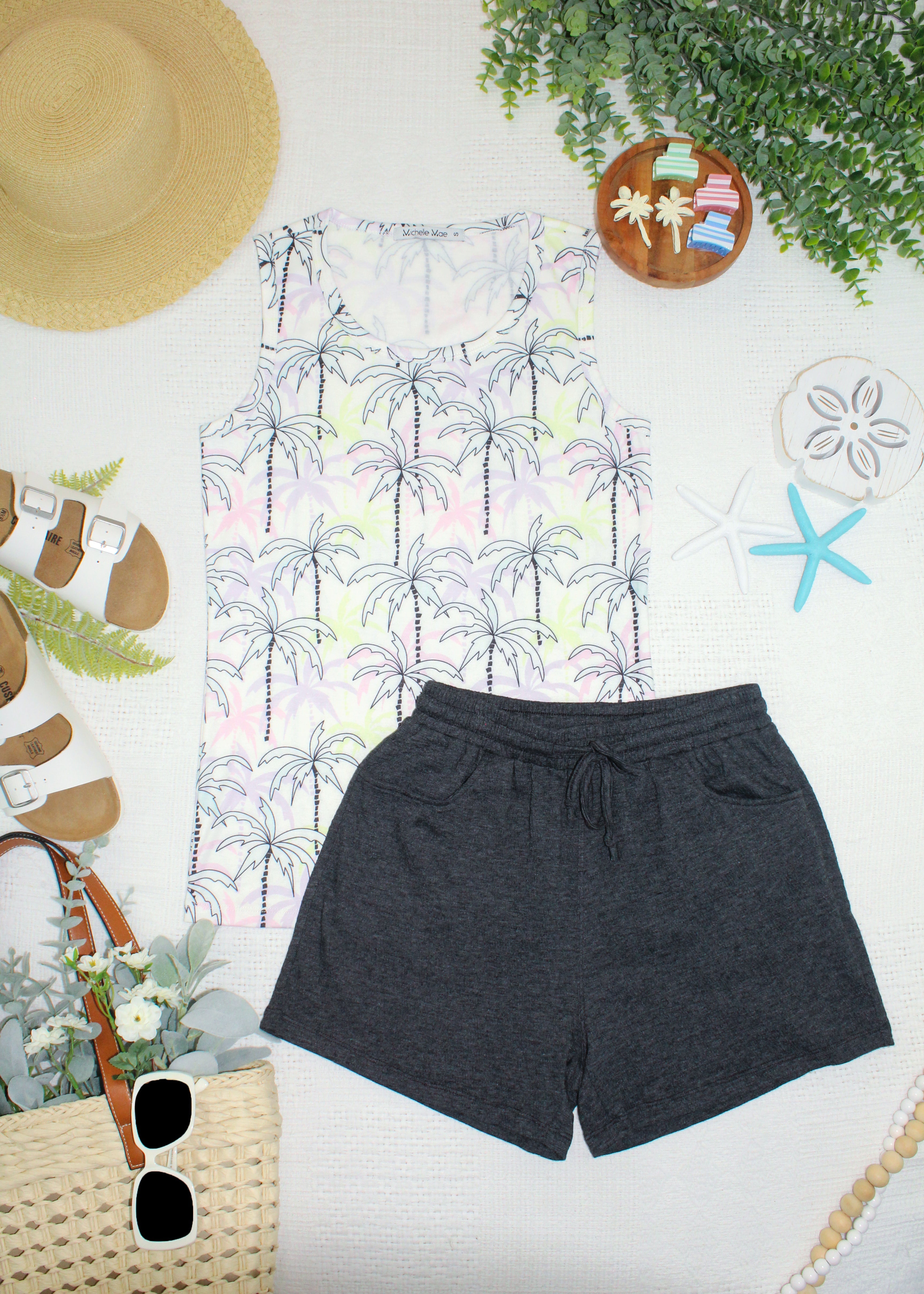 Ava Tank - Neon Palm