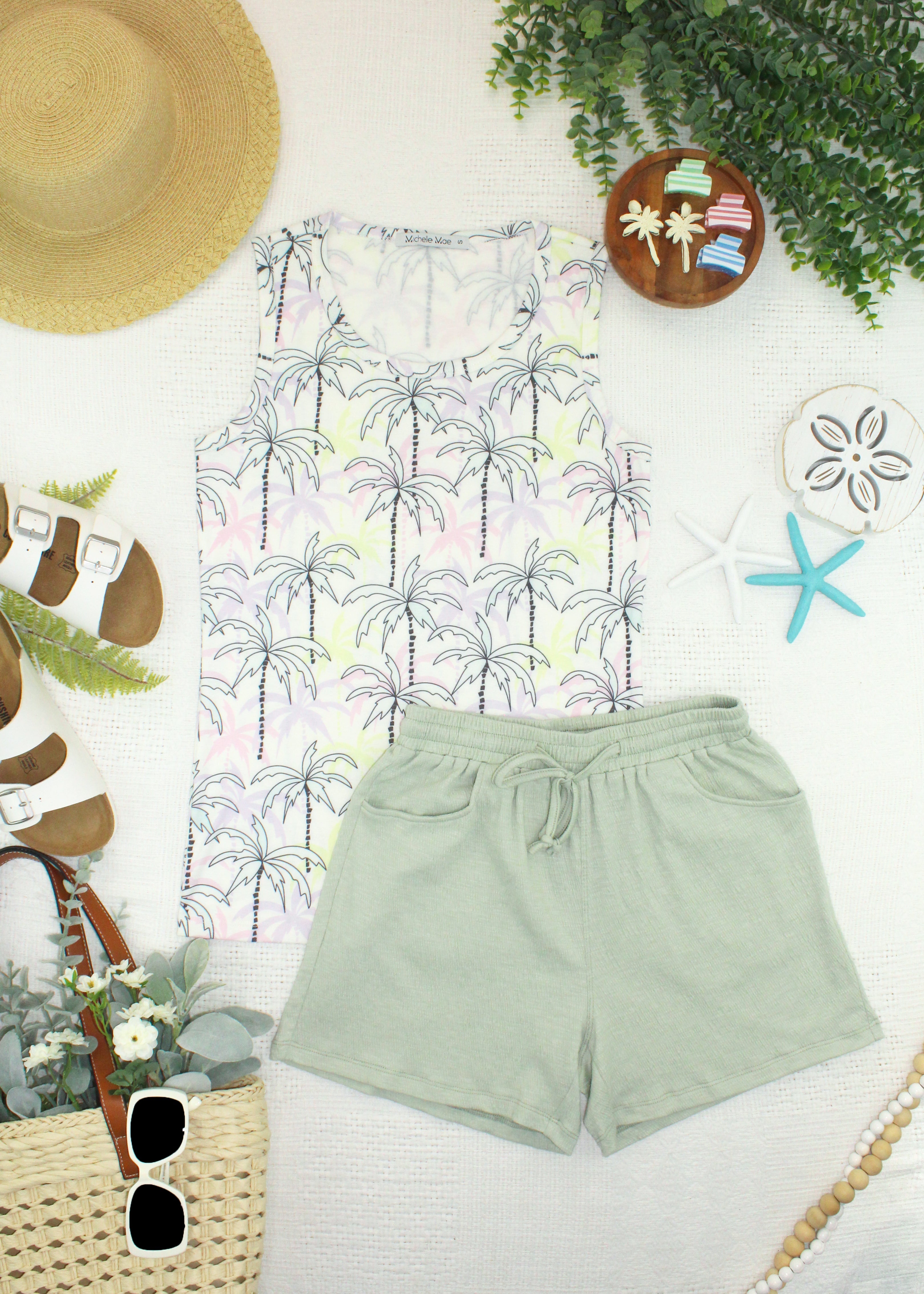 Ava Tank - Neon Palm