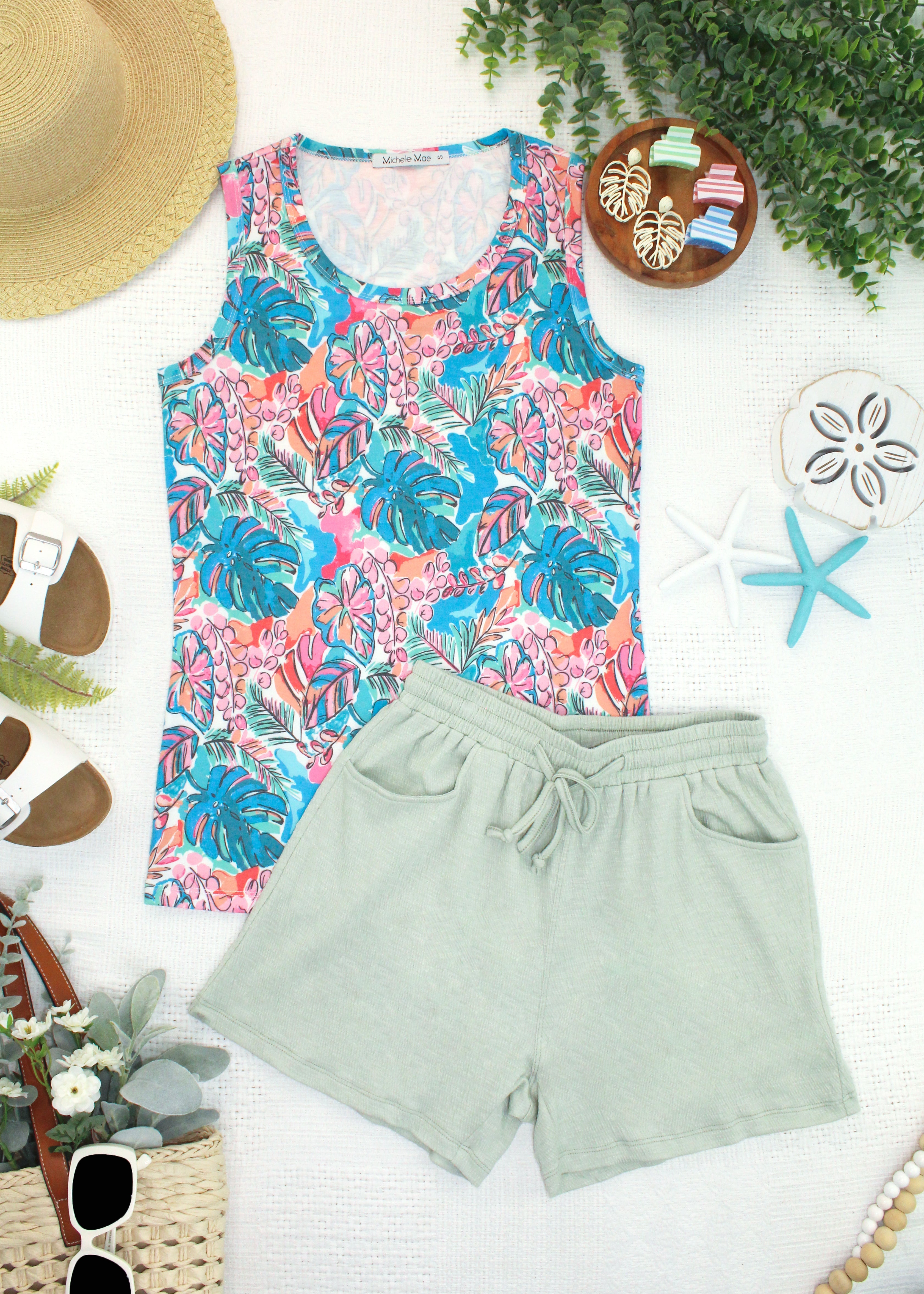 Candice Crinkle Shorts - Light Green