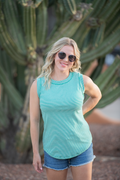 Morgan Micro Striped Tank - Jade