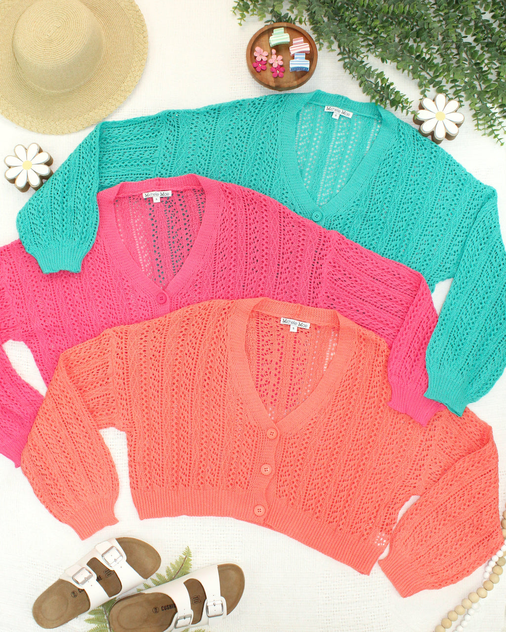 Callie Cropped Cardigan - Pink