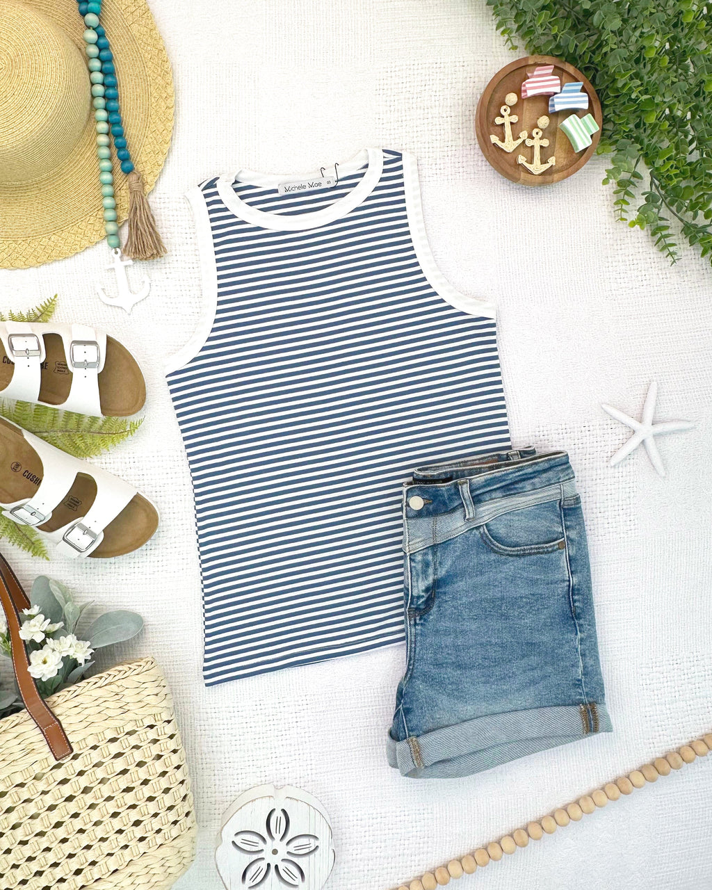 Classic Tank - Blue and White