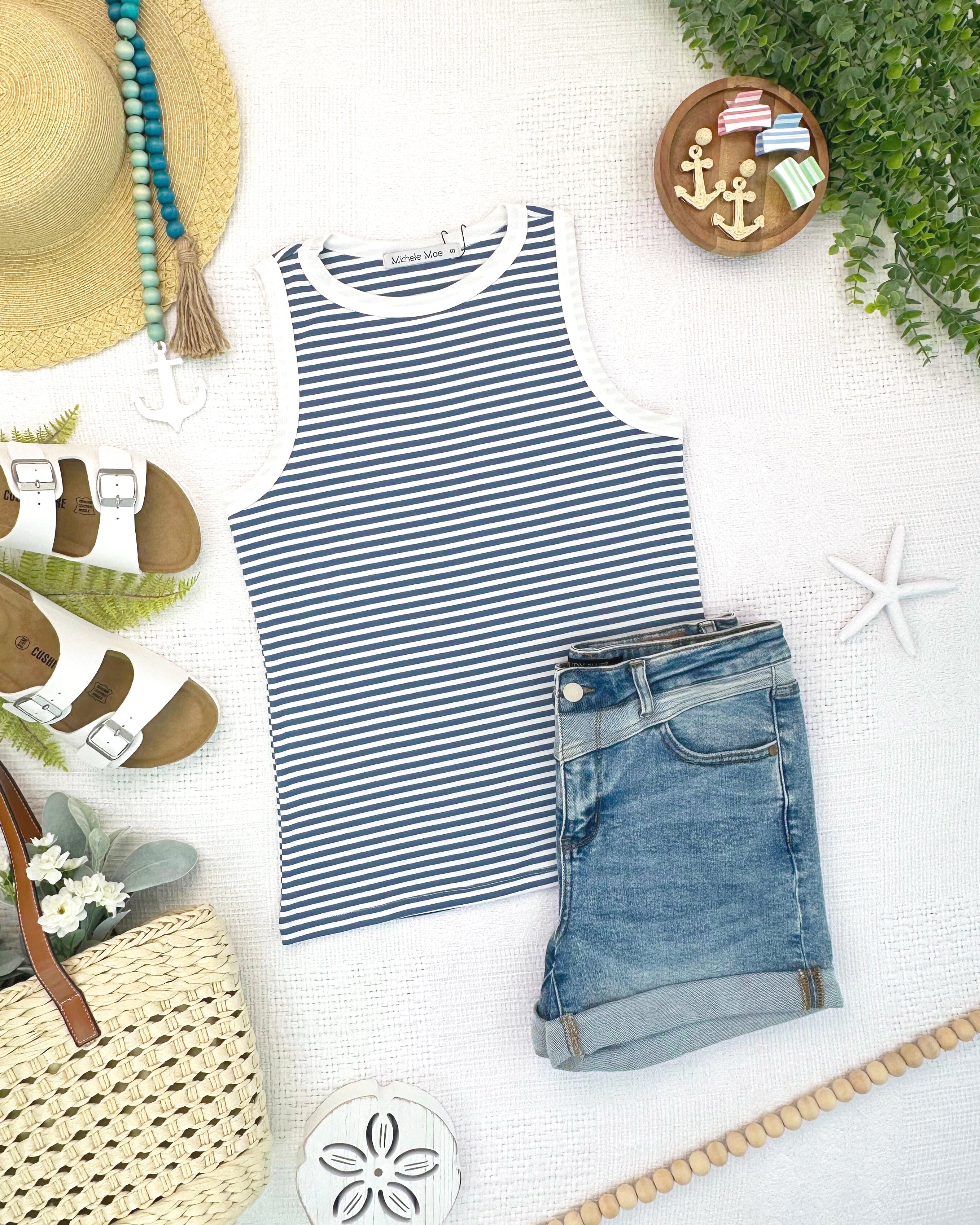 Classic Tank - Blue and White