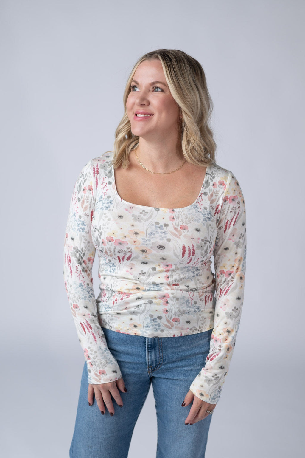 Alyssa Long Sleeve Top - Wildflower Gardens