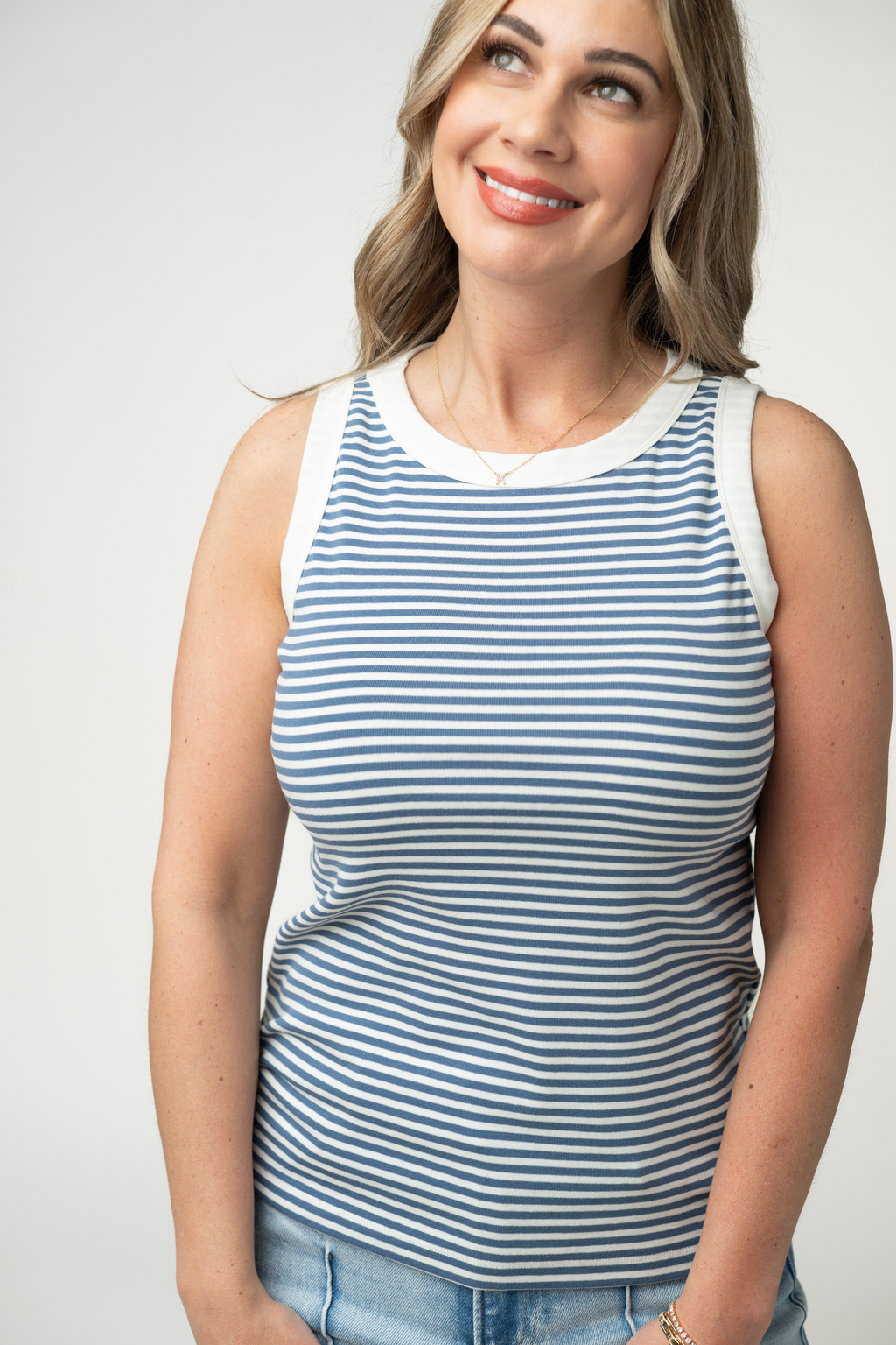 Classic Tank - Blue and White
