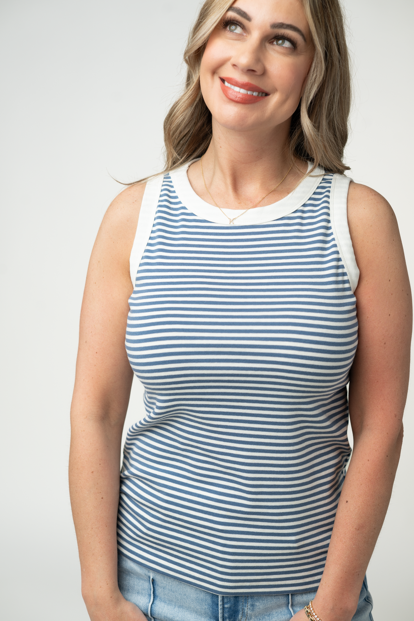 Classic Tank - Blue and White