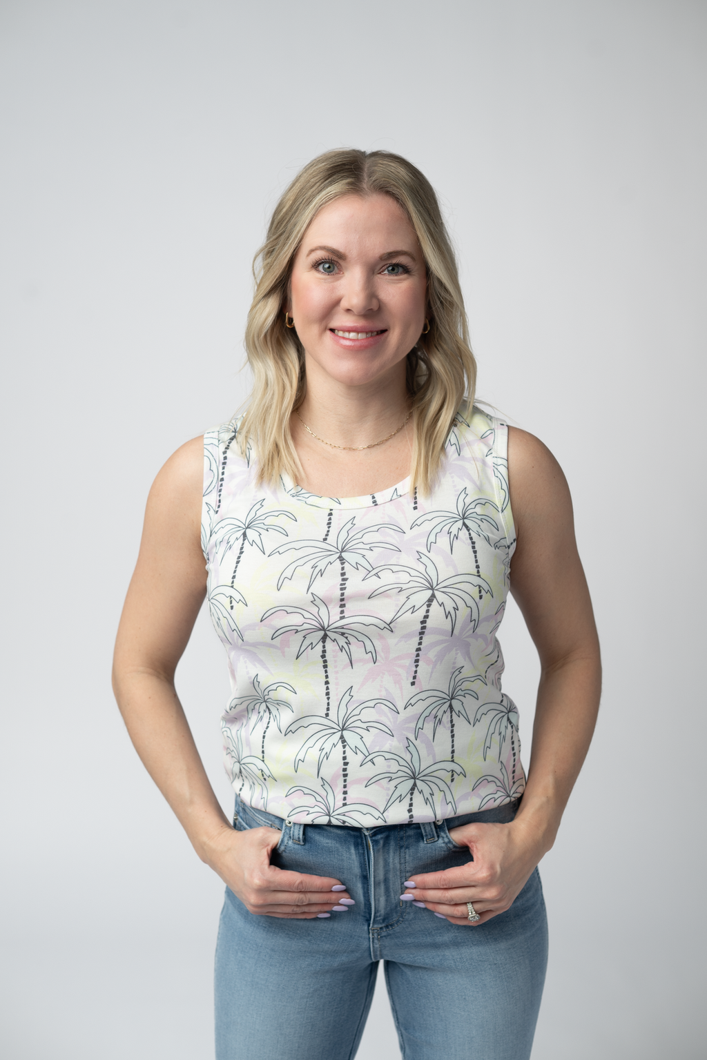 Ava Tank - Neon Palm