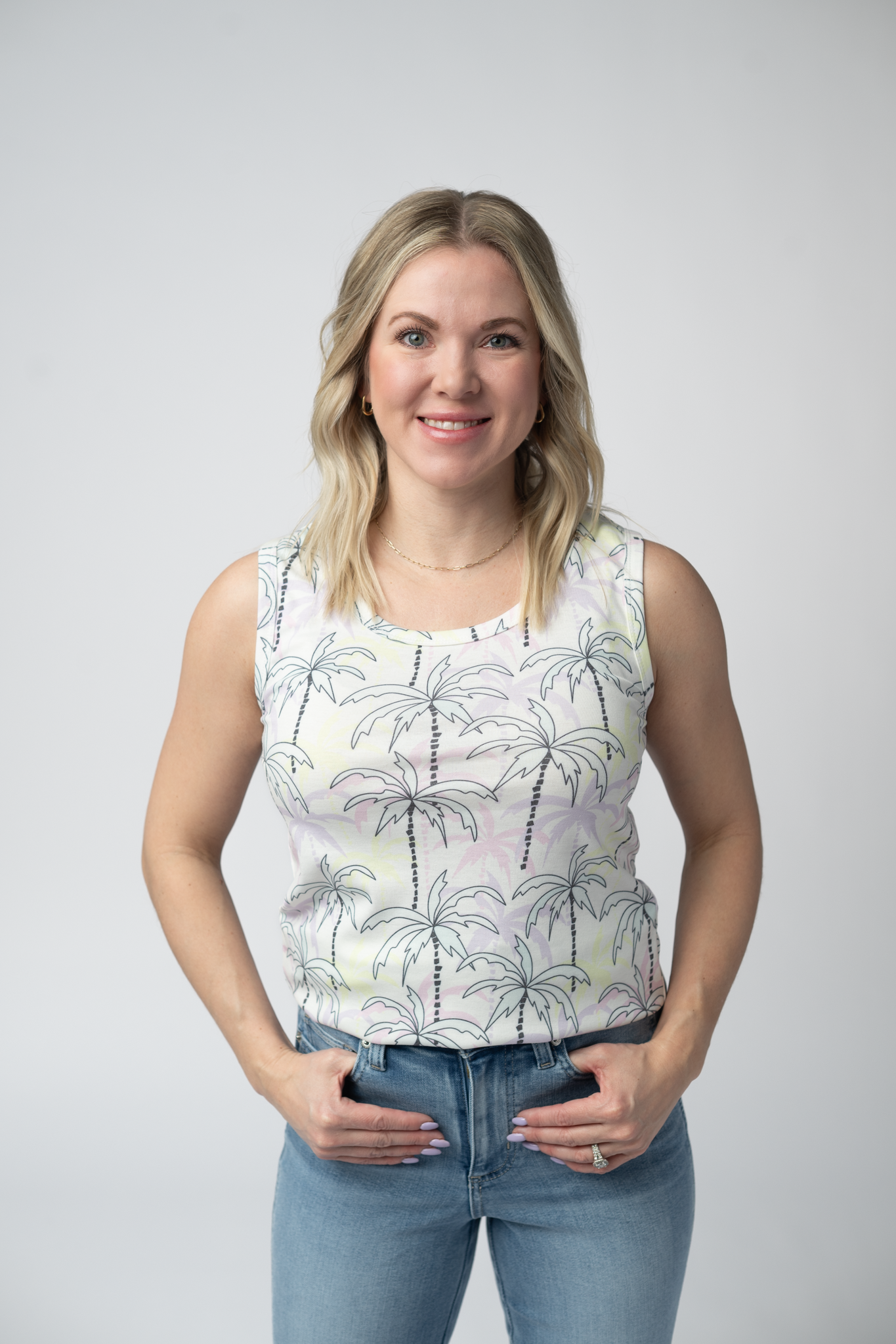 Ava Tank - Neon Palm
