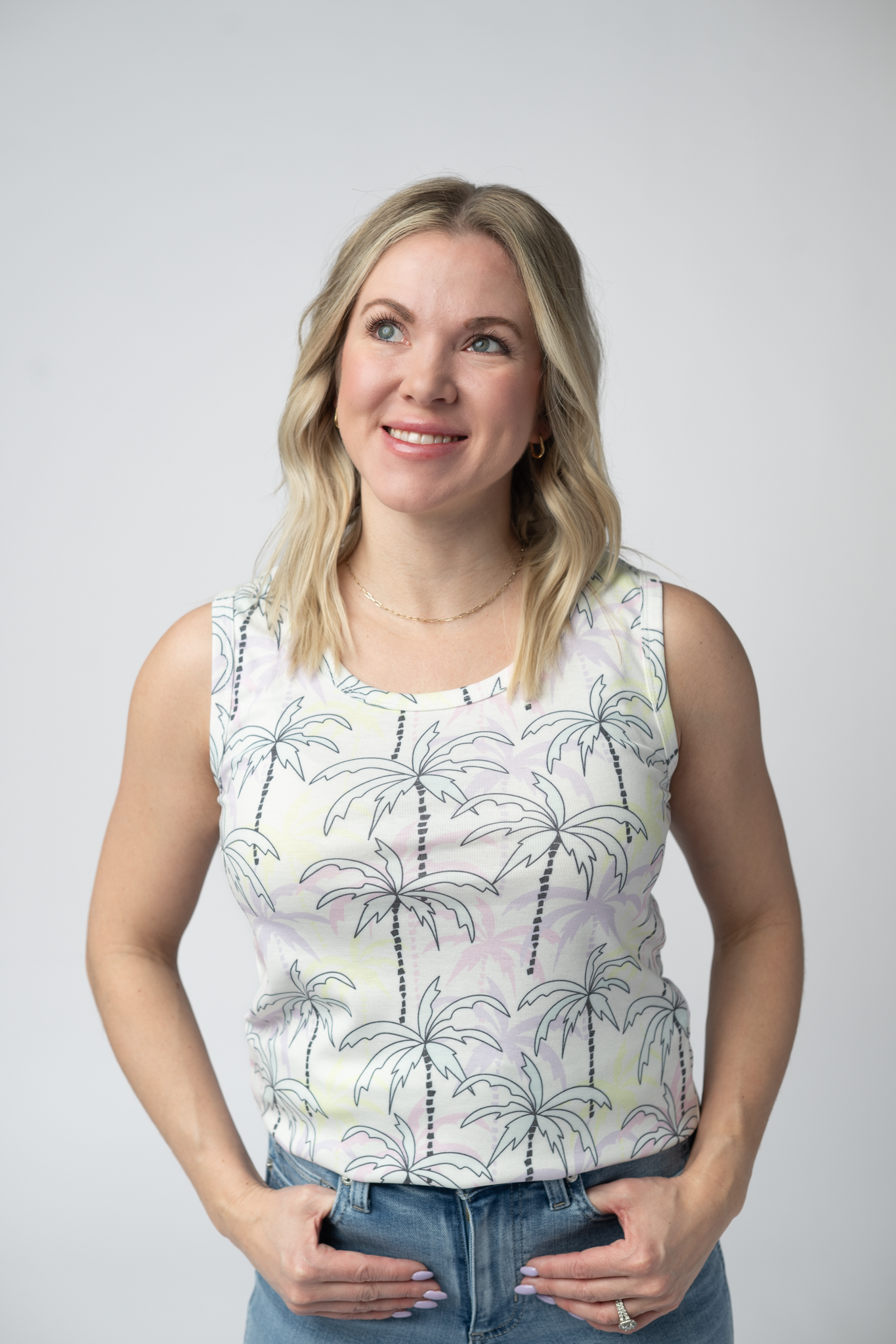 Ava Tank - Neon Palm