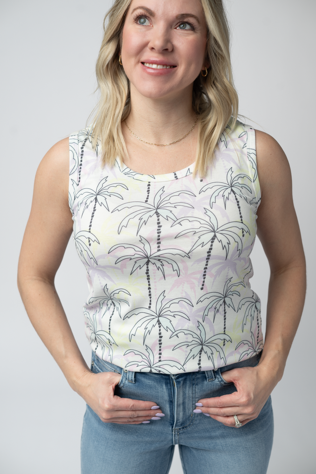Ava Tank - Neon Palm