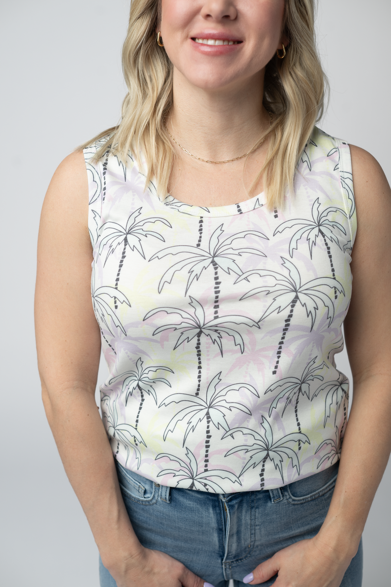 Ava Tank - Neon Palm