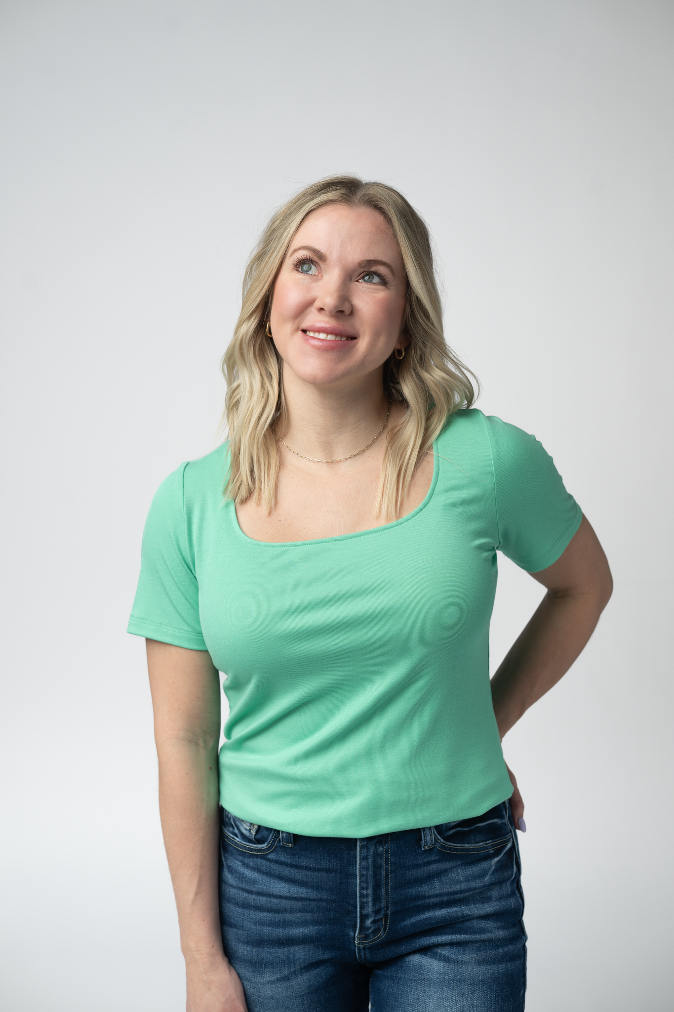 Short Sleeve Alyssa Top - Aquamarine