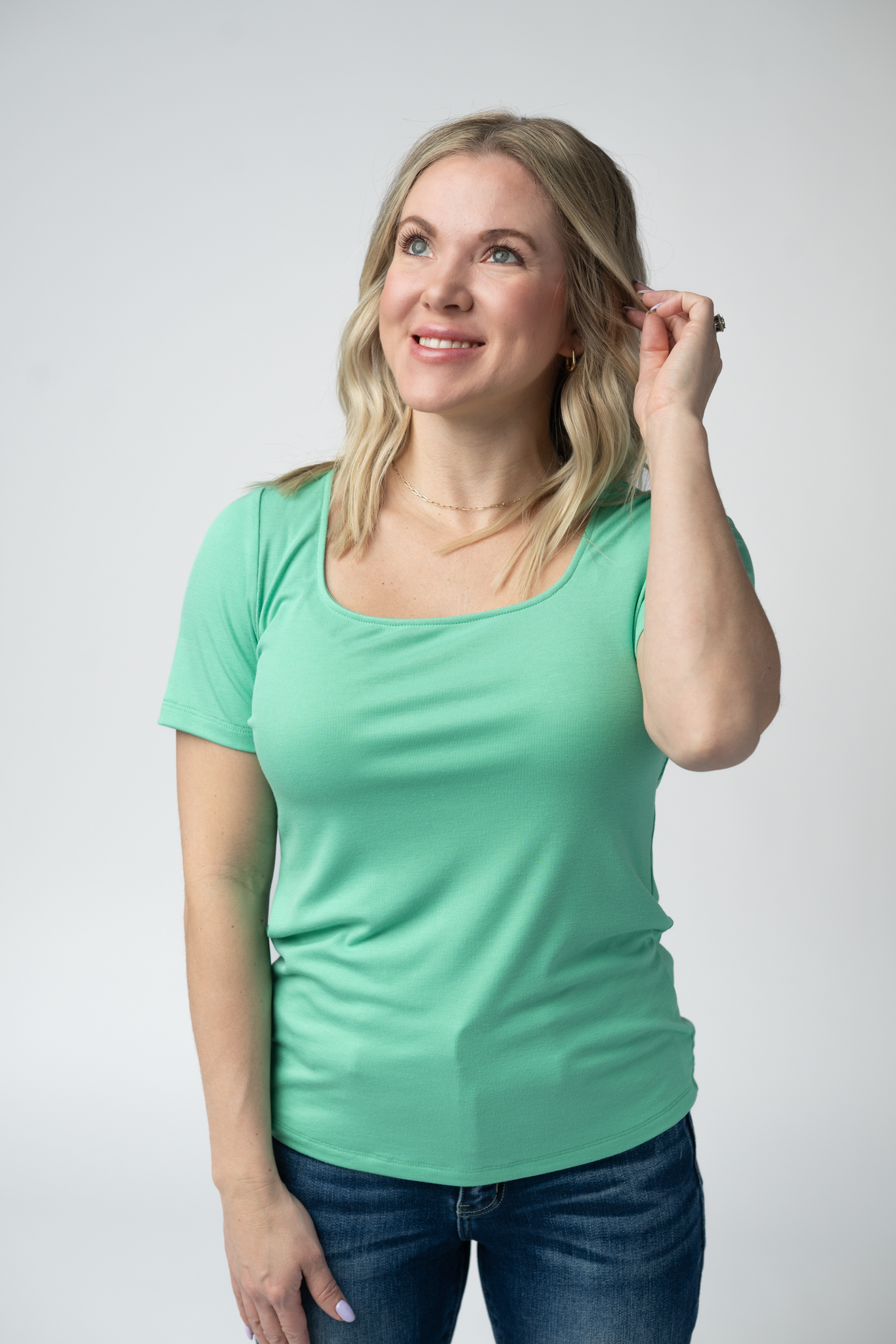 Short Sleeve Alyssa Top - Aquamarine