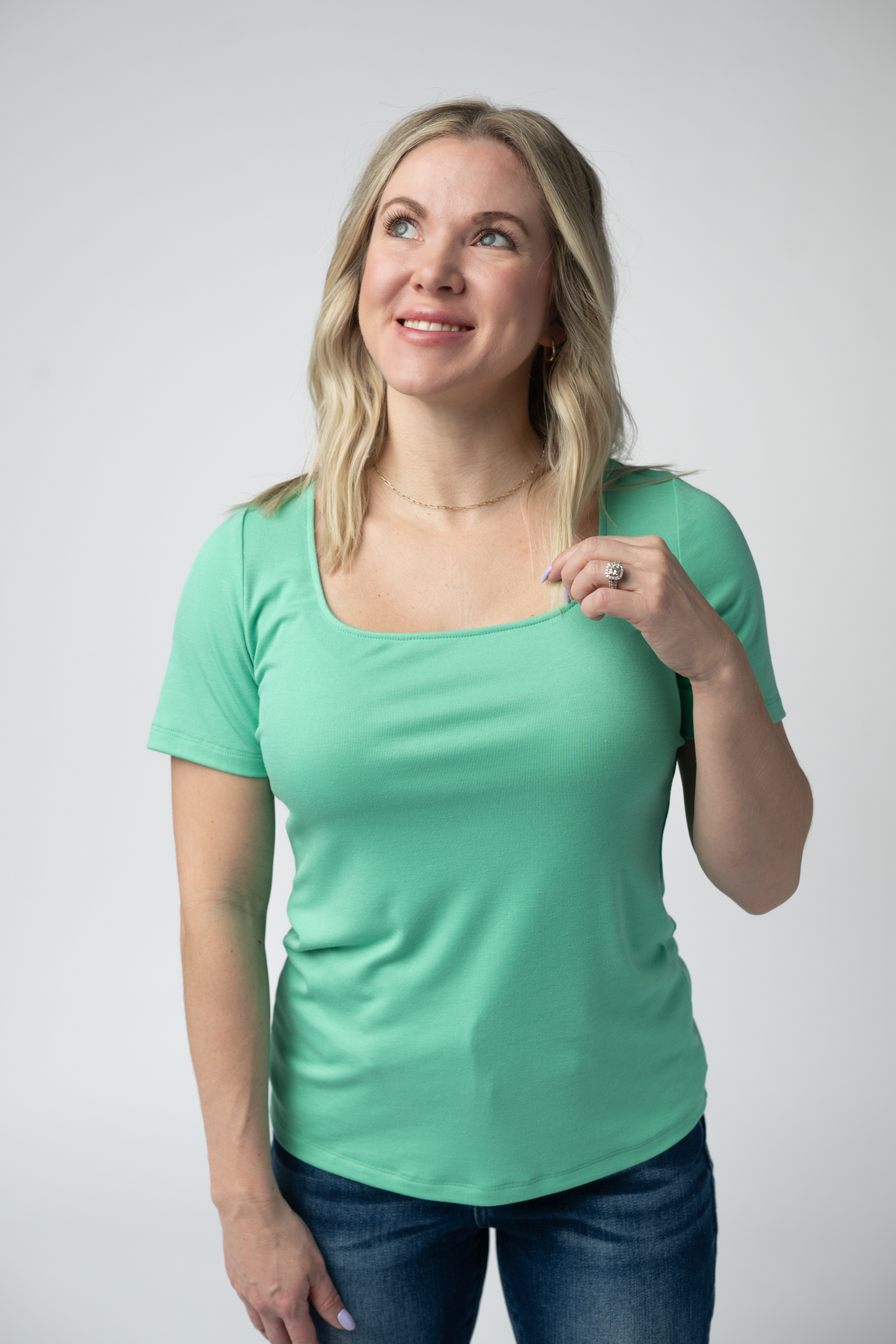 Short Sleeve Alyssa Top - Aquamarine