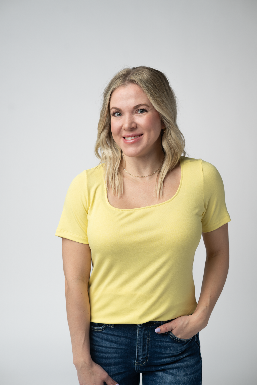 Short Sleeve Alyssa Top - Yellow