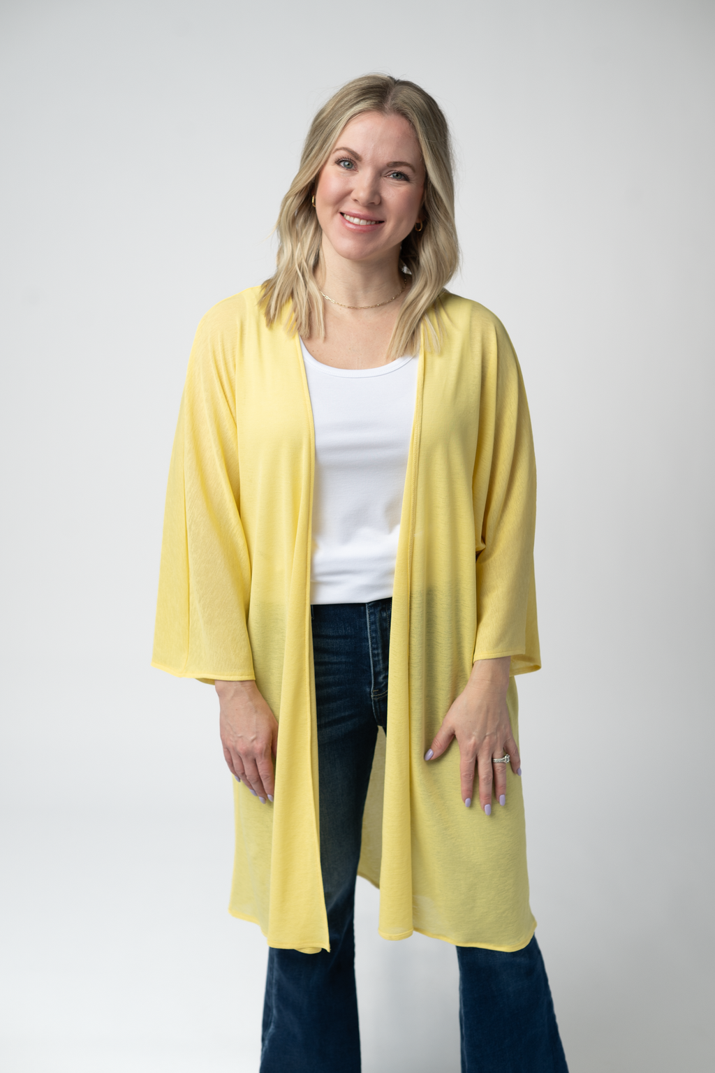 Ellie Cover-Up Kimono - Lemon