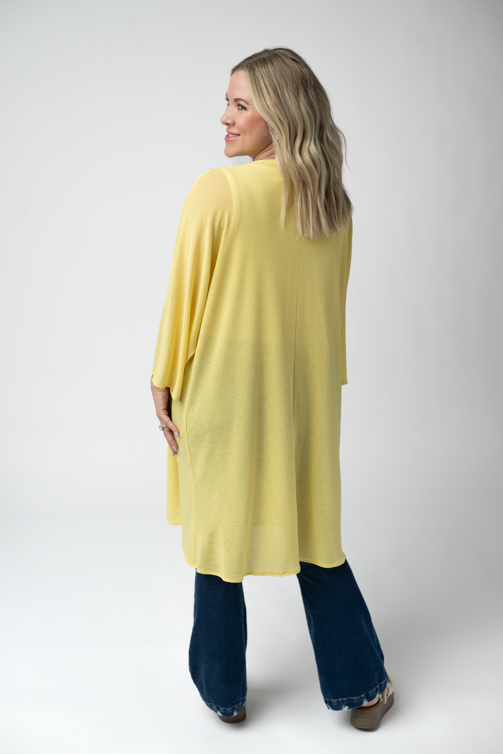 Ellie Cover-Up Kimono - Lemon