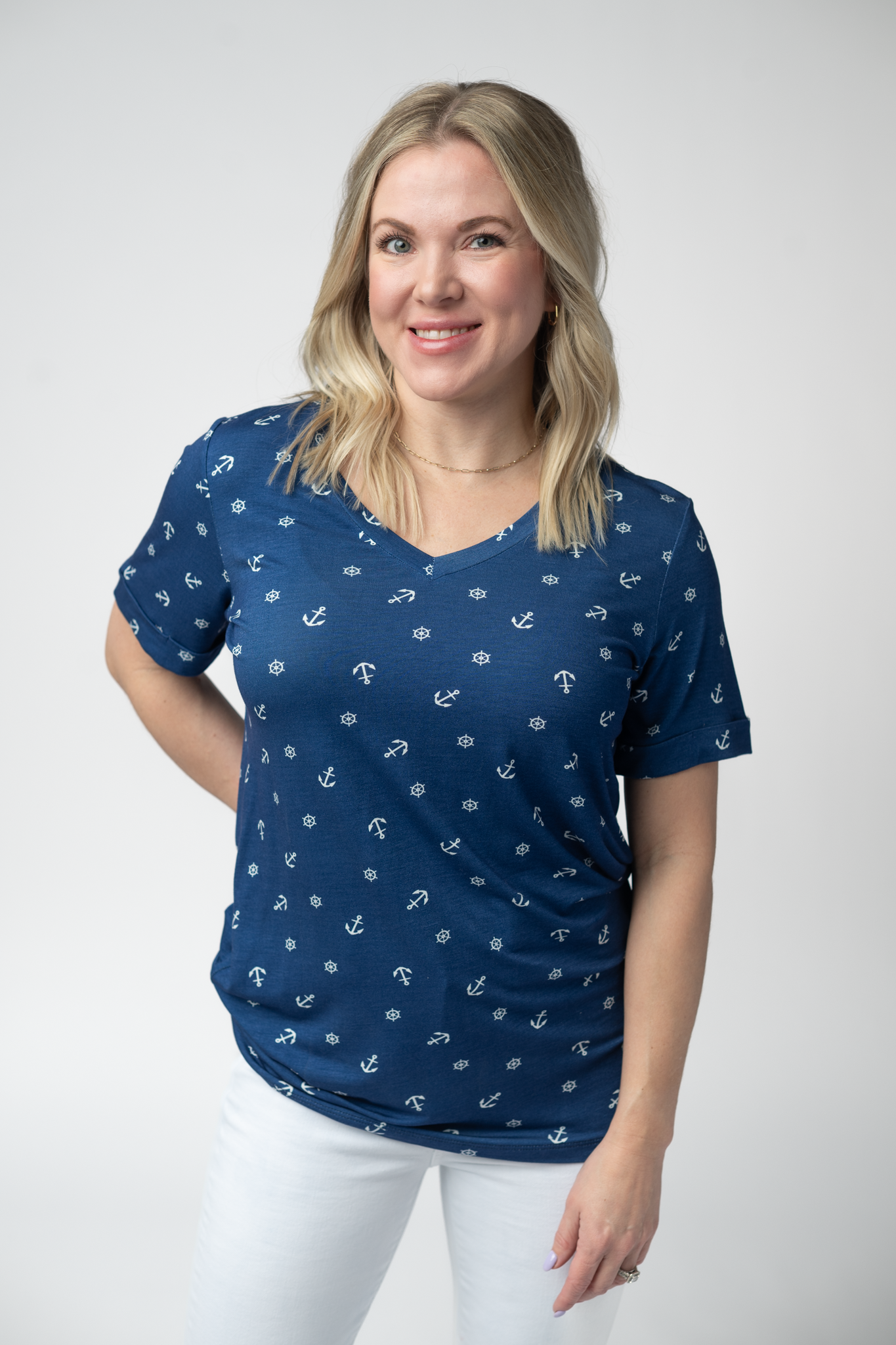 Sophie Top - Nautical Navy