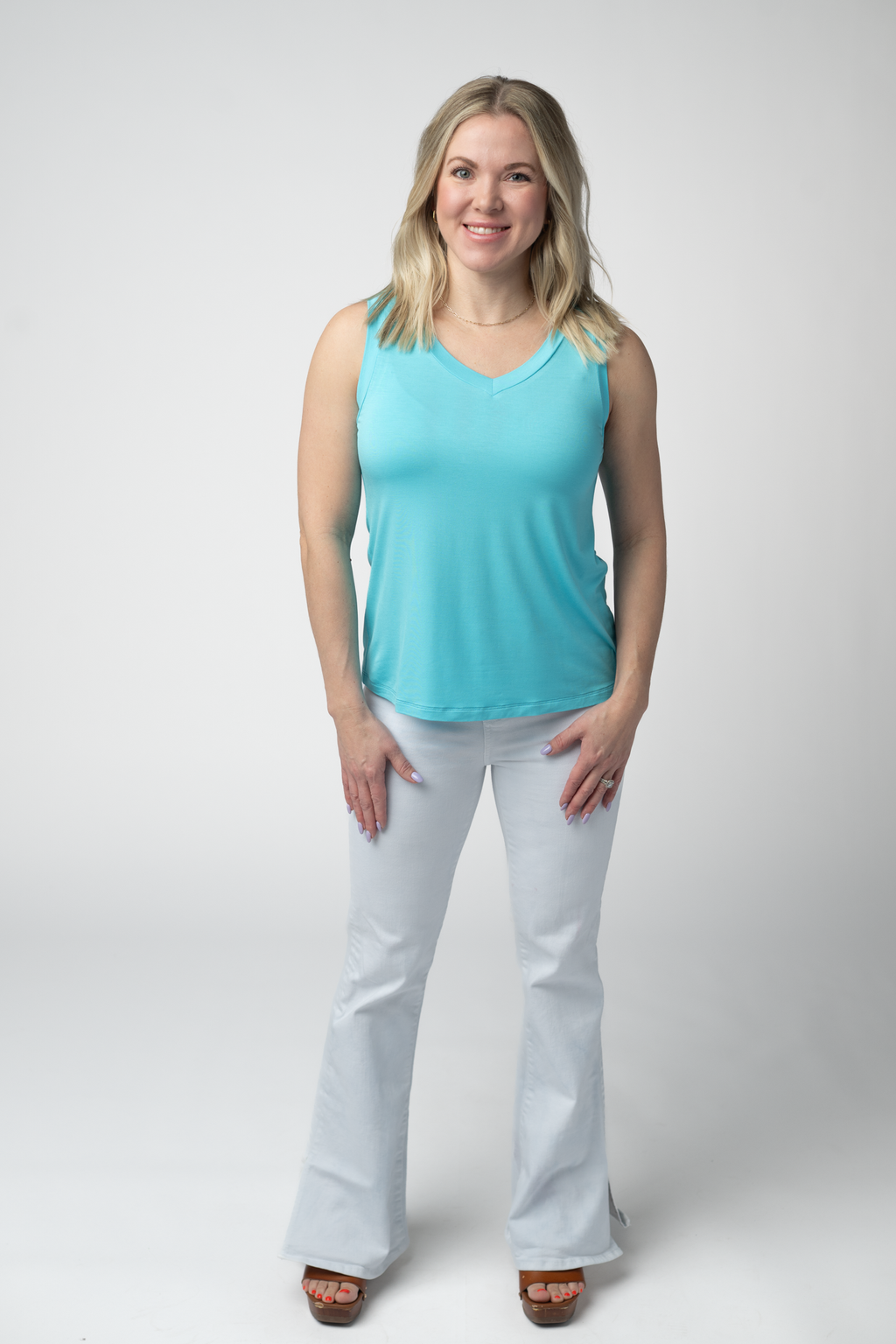 Noelle Tank - Aqua