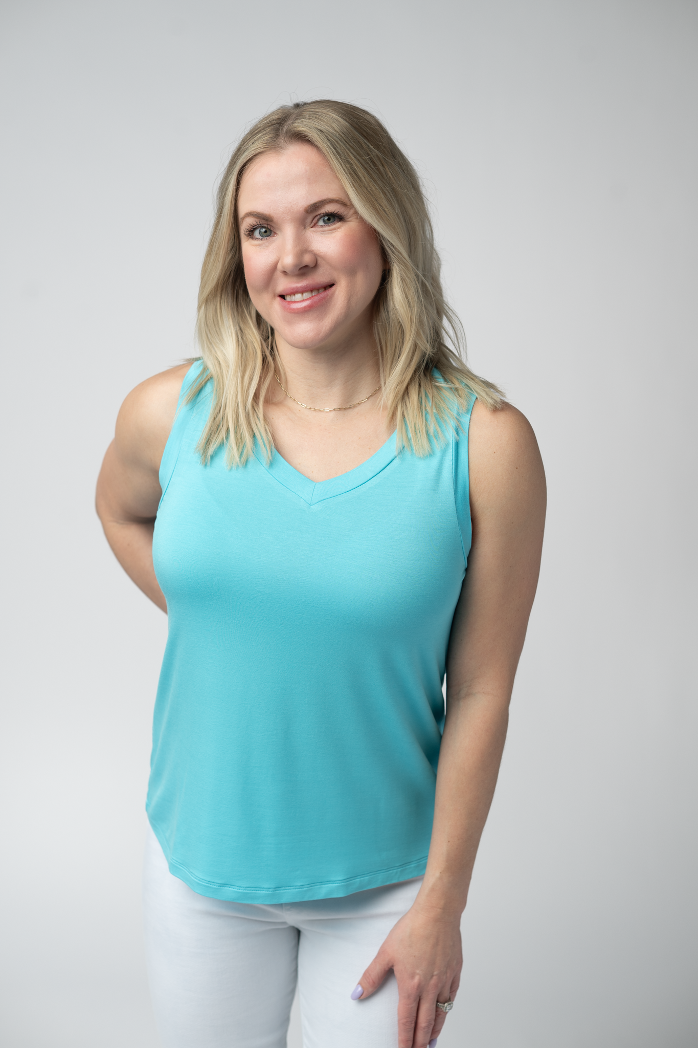 Noelle Tank - Aqua