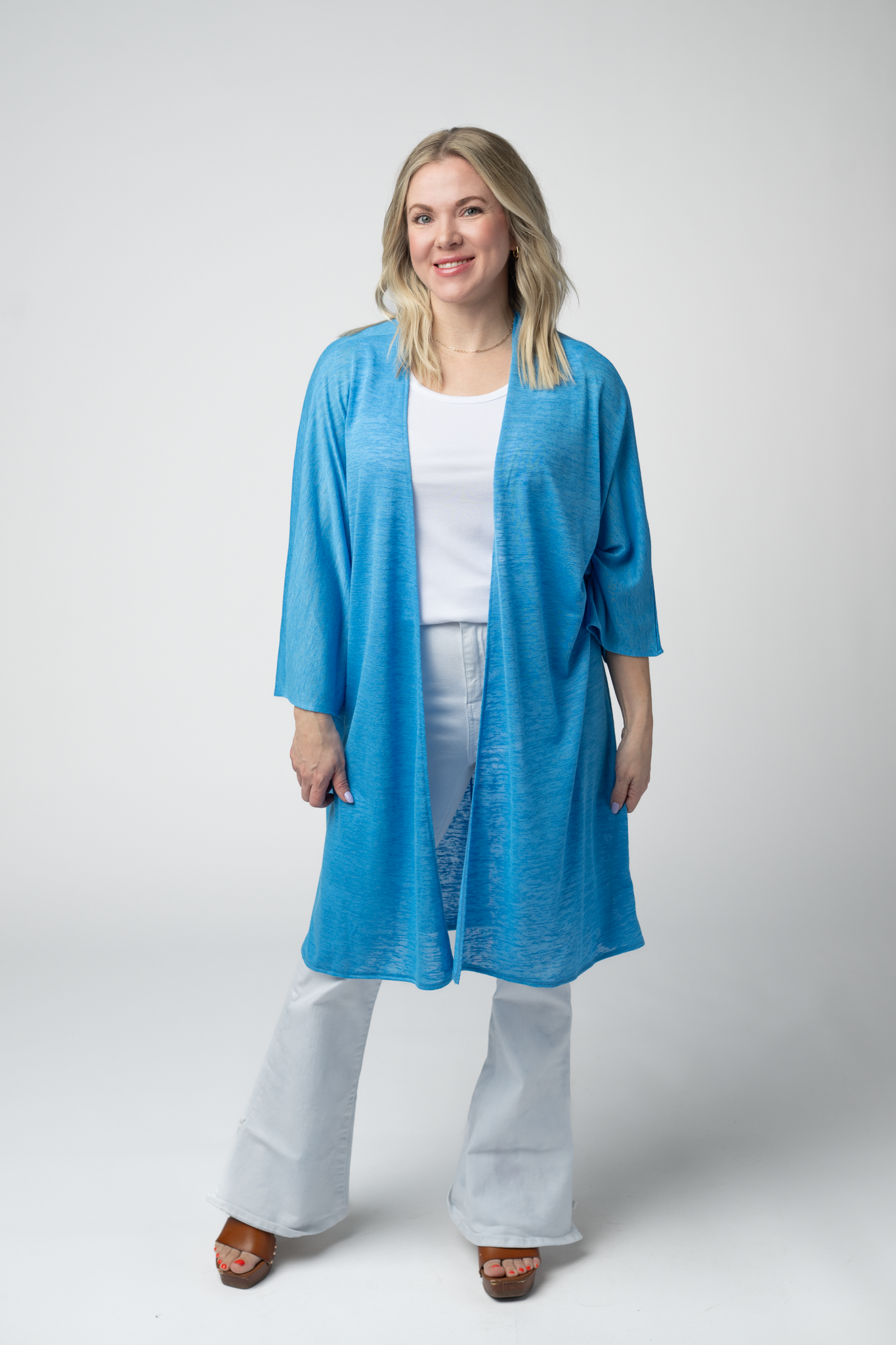 Ellie Cover-Up Kimono - Light Blue
