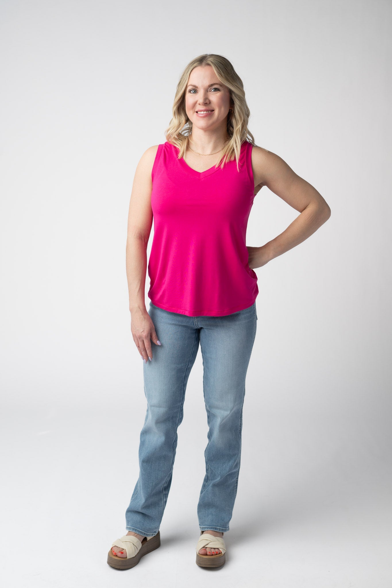 Noelle Tank - Hot Pink