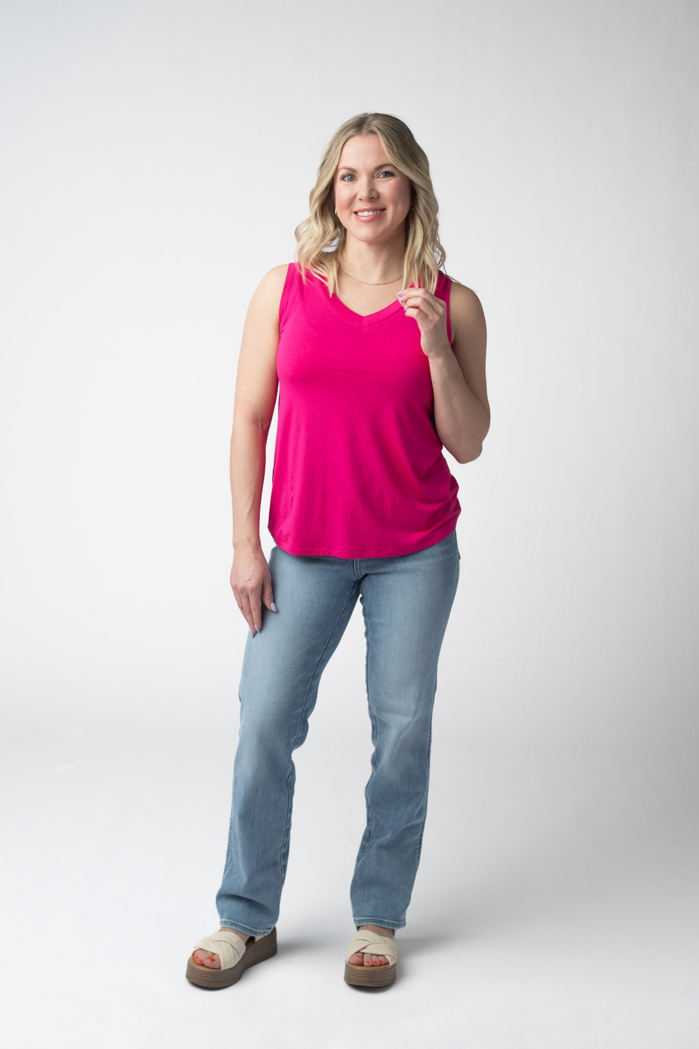 Noelle Tank - Hot Pink