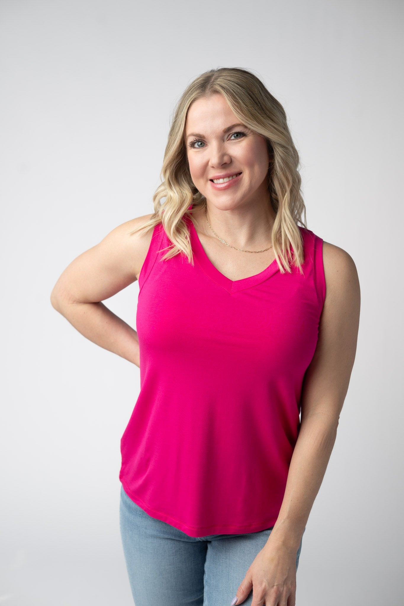 Noelle Tank - Hot Pink
