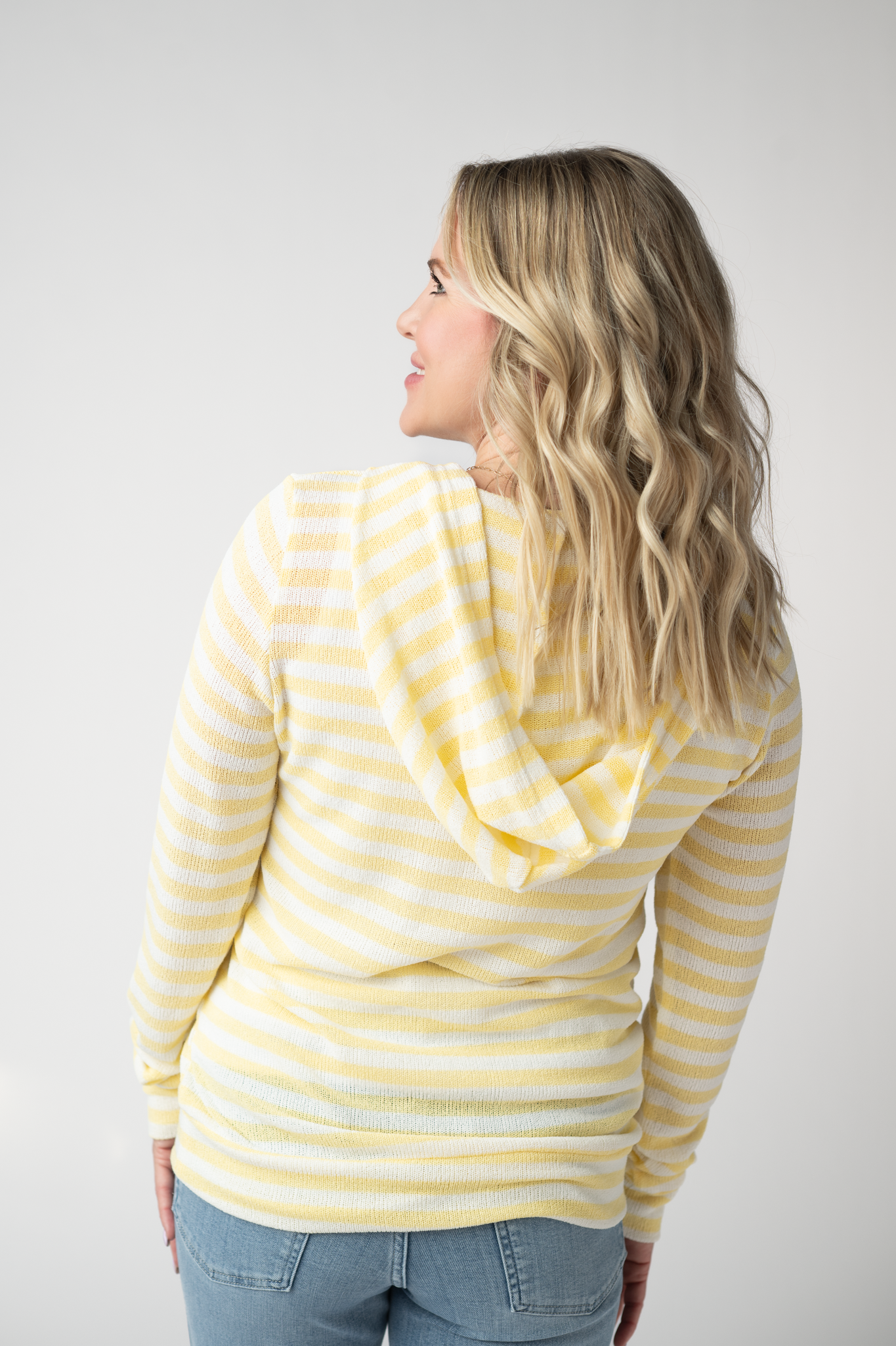 Amelia Striped Hoodie - Lemon