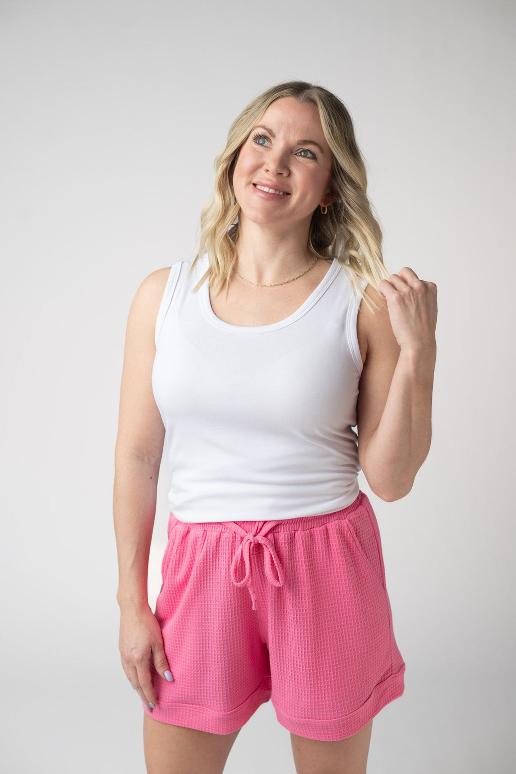 Weslie Waffle Shorts - Pink