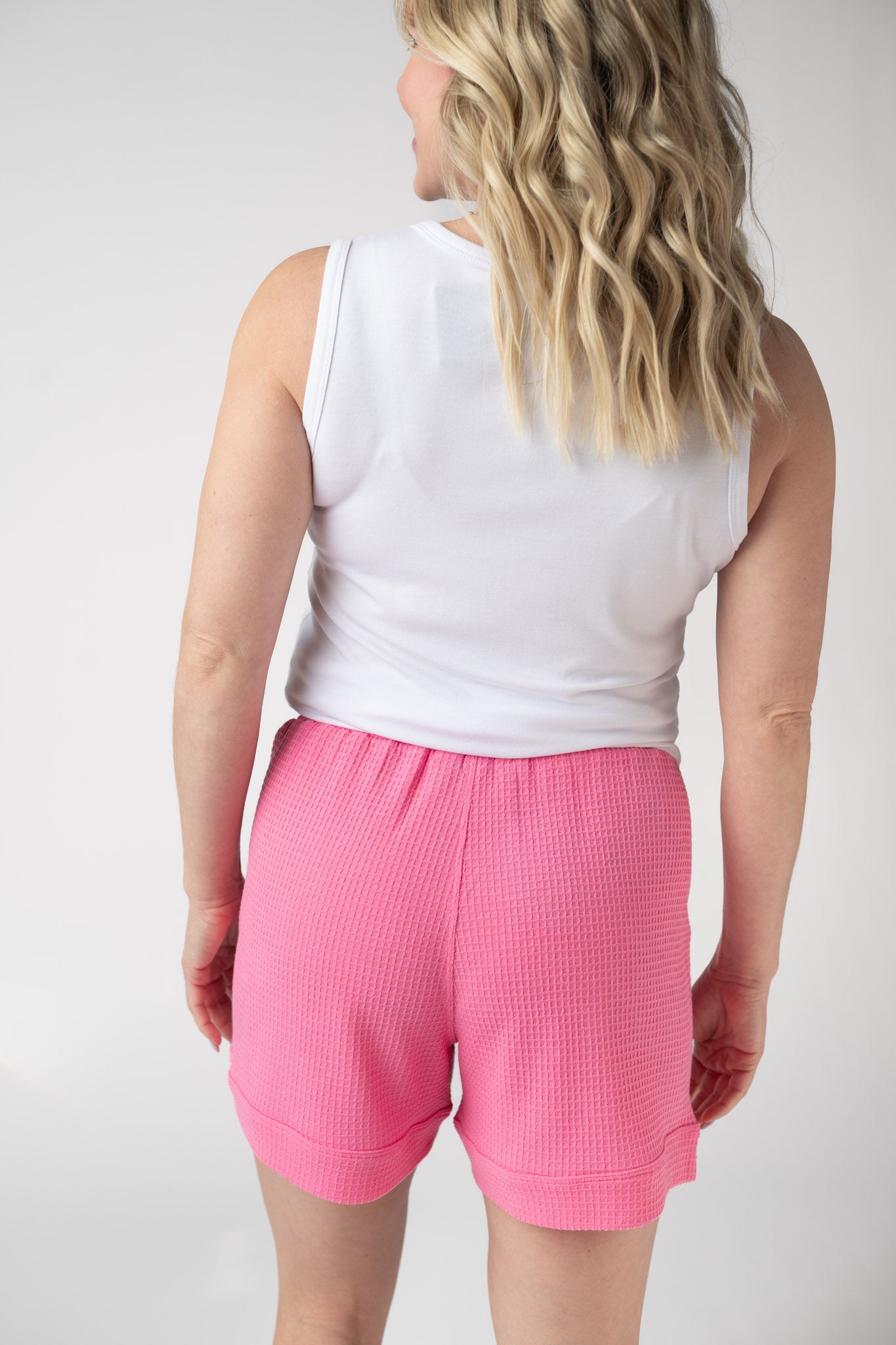 Weslie Waffle Shorts - Pink