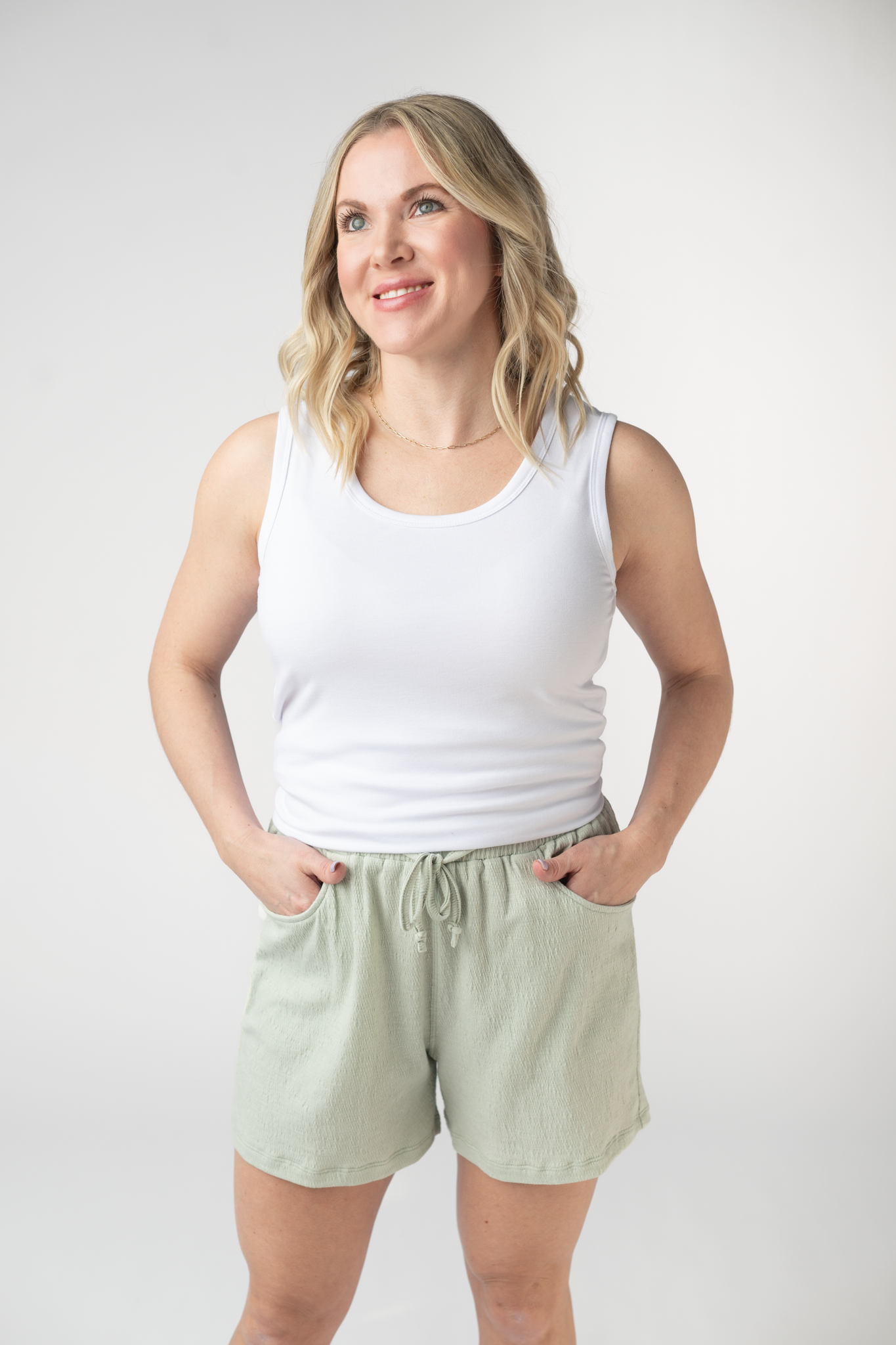 Candice Crinkle Shorts - Light Green