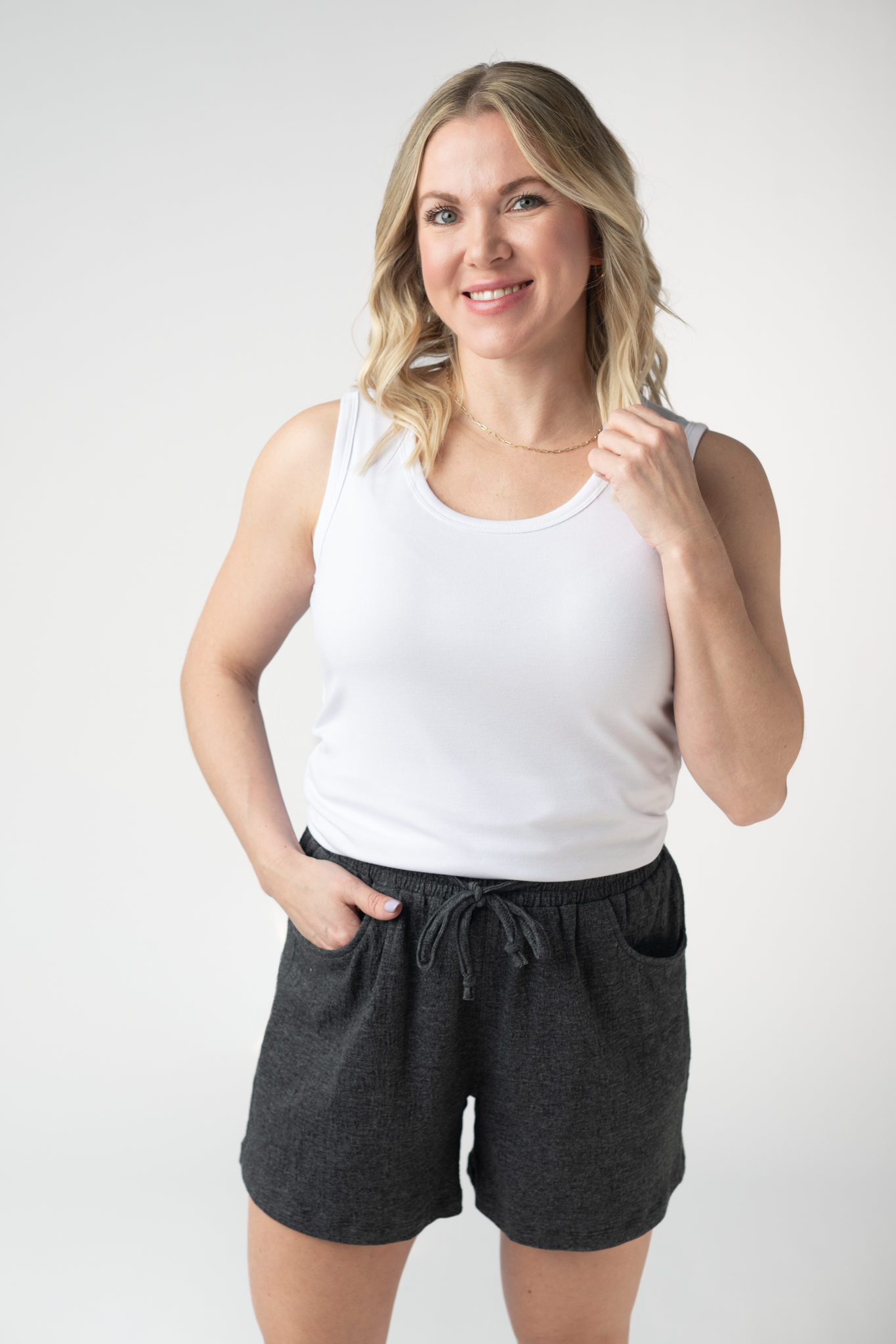 Candice Crinkle Shorts - Charcoal