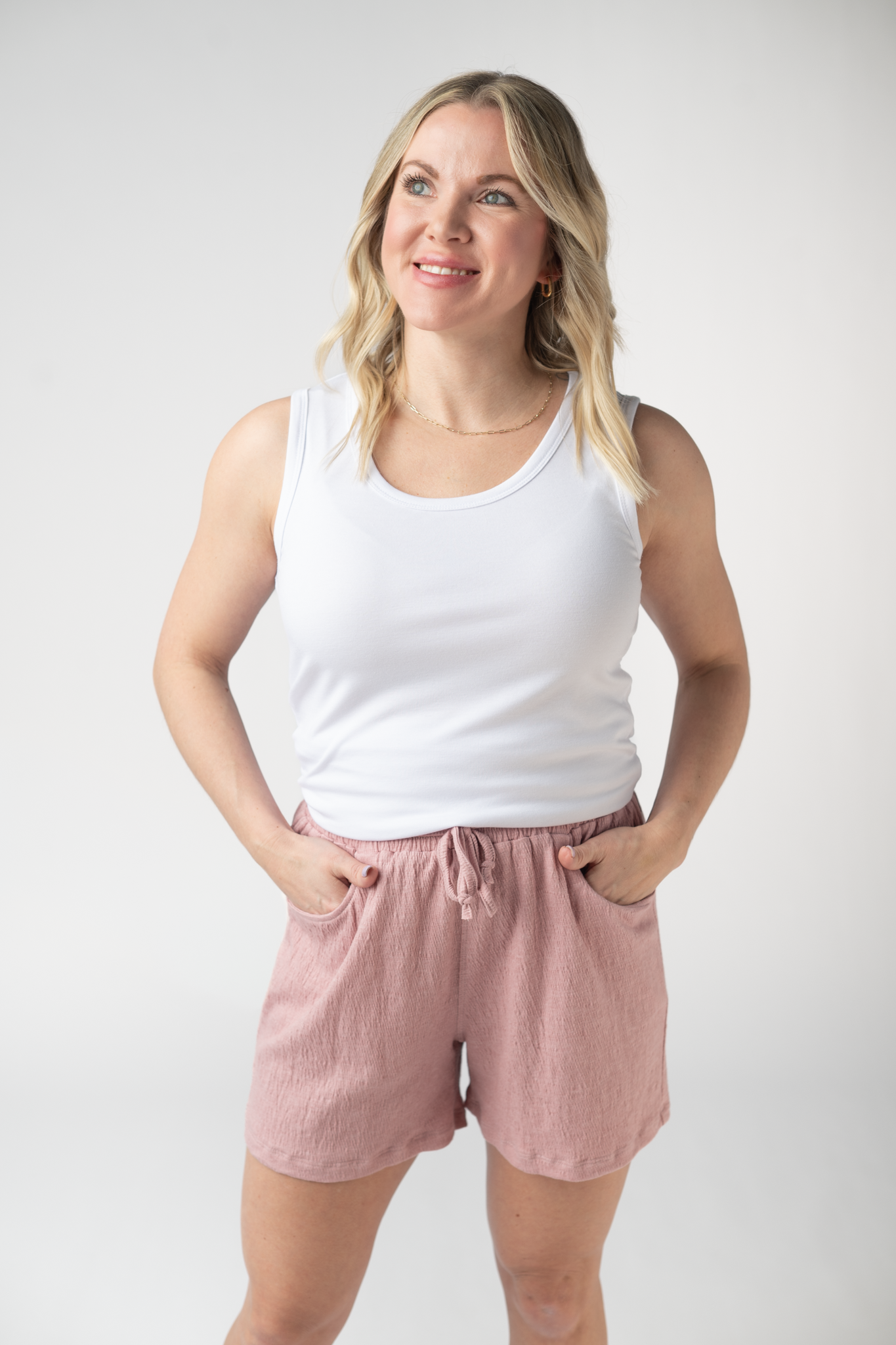 Candice Crinkle Shorts - Dusty Rose