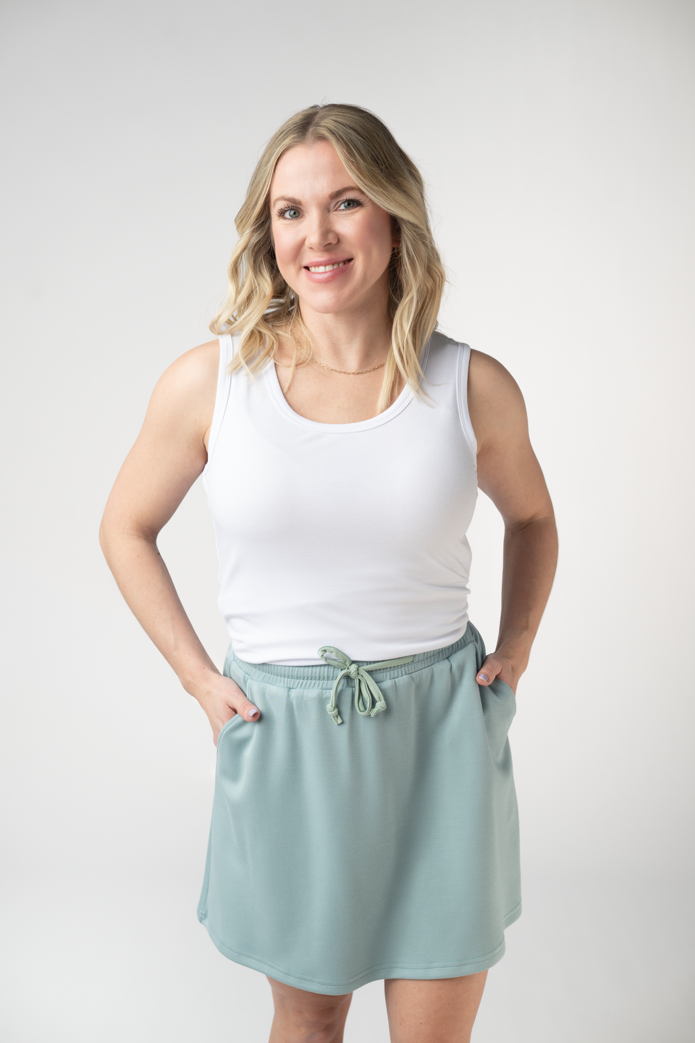 Serena Luxe Skort - Ocean Blue