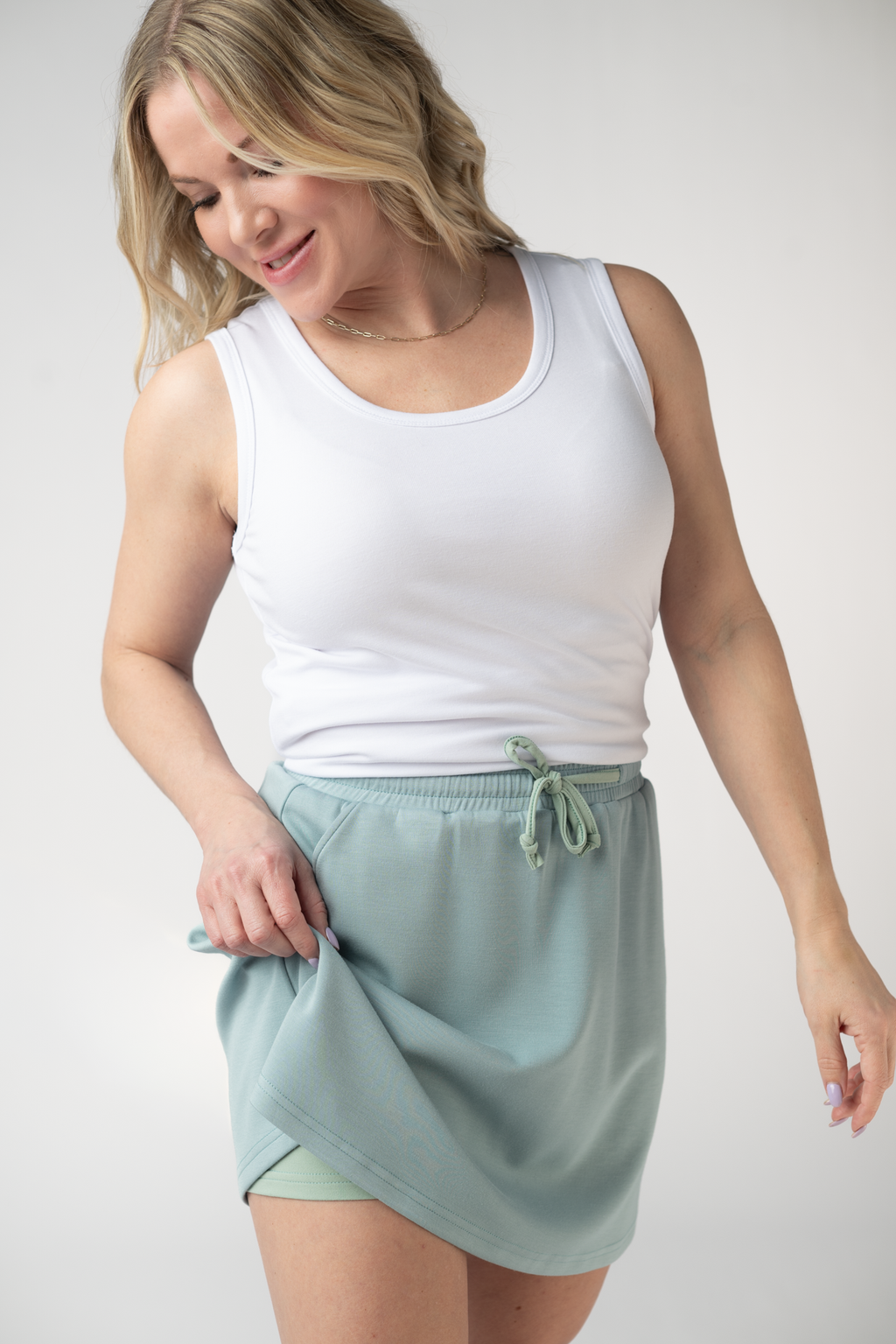 Serena Luxe Skort - Ocean Blue
