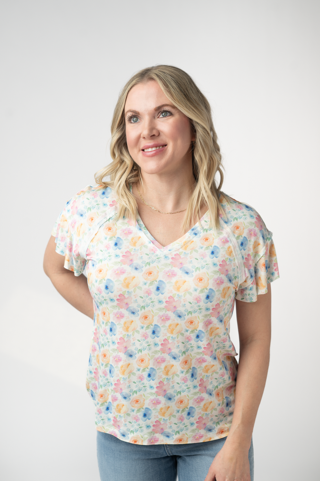 Raelynn V-Neck Top - Petal Gardens